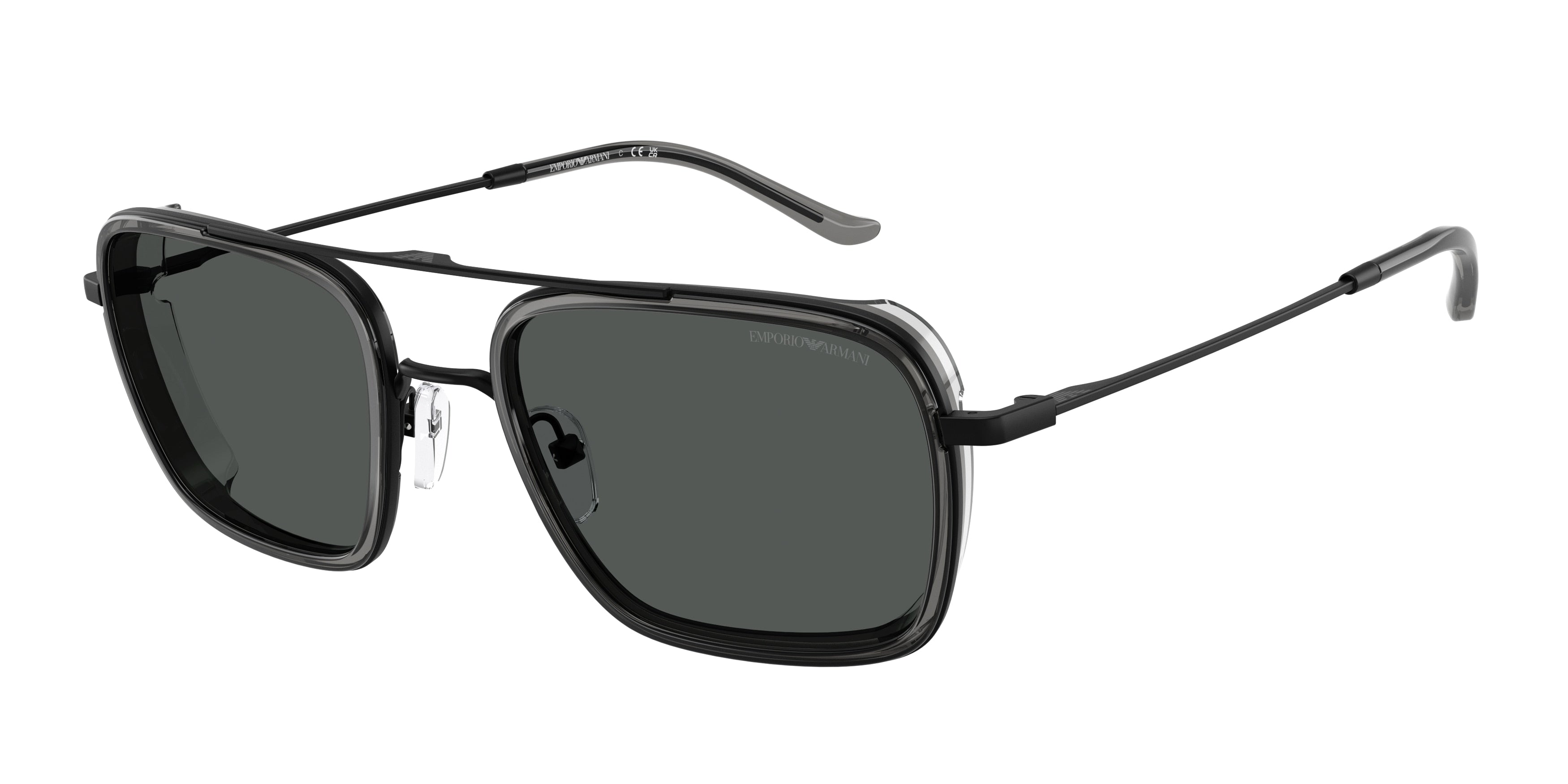 Emporio Armani EA2162 Square Sunglasses 300187-Matte Black 54-145-21 - Color Map Black