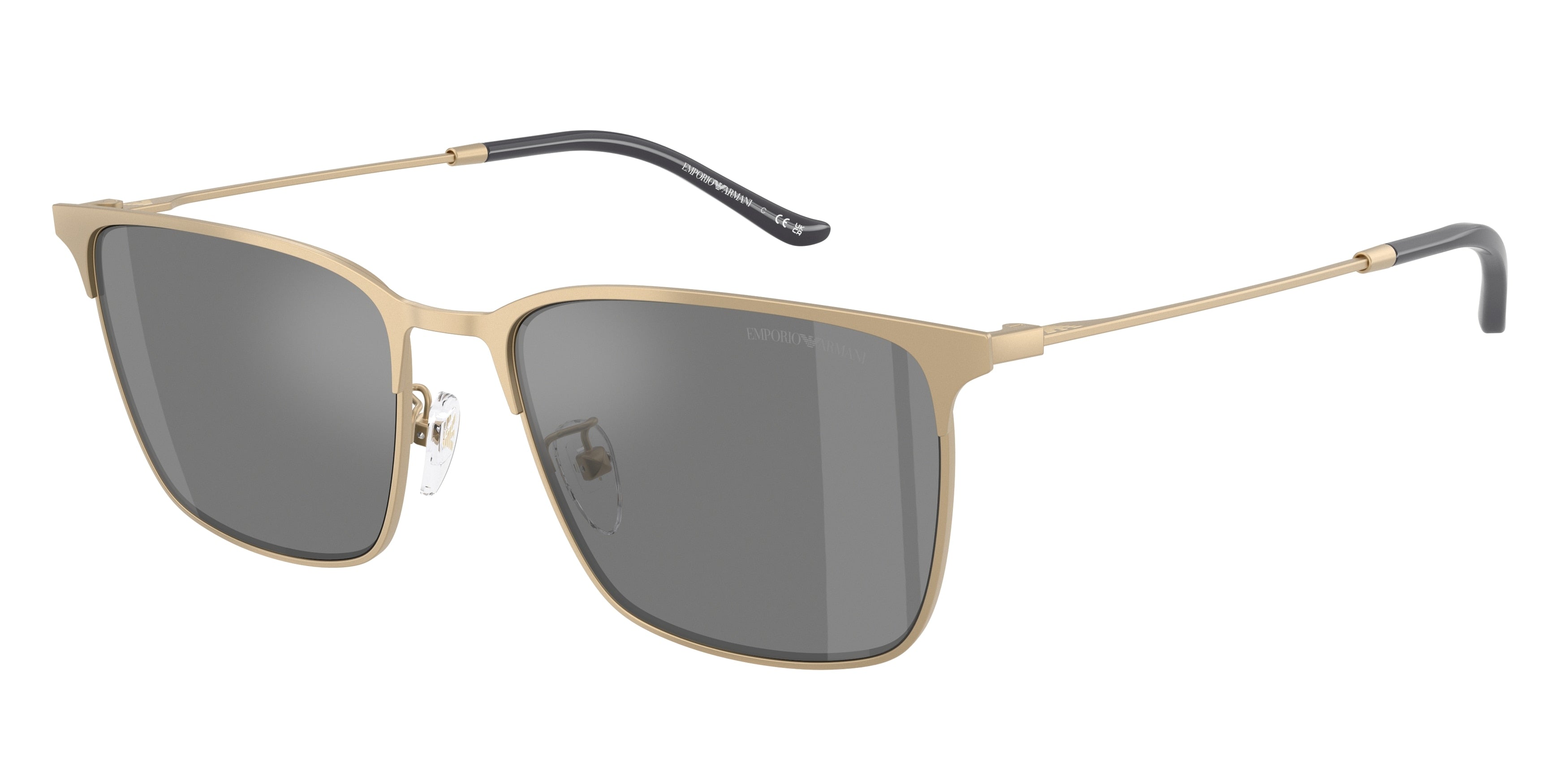 Emporio Armani EA2164D Rectangle Sunglasses 30026G-Matte Pale Gold 57-145-18 - Color Map Gold