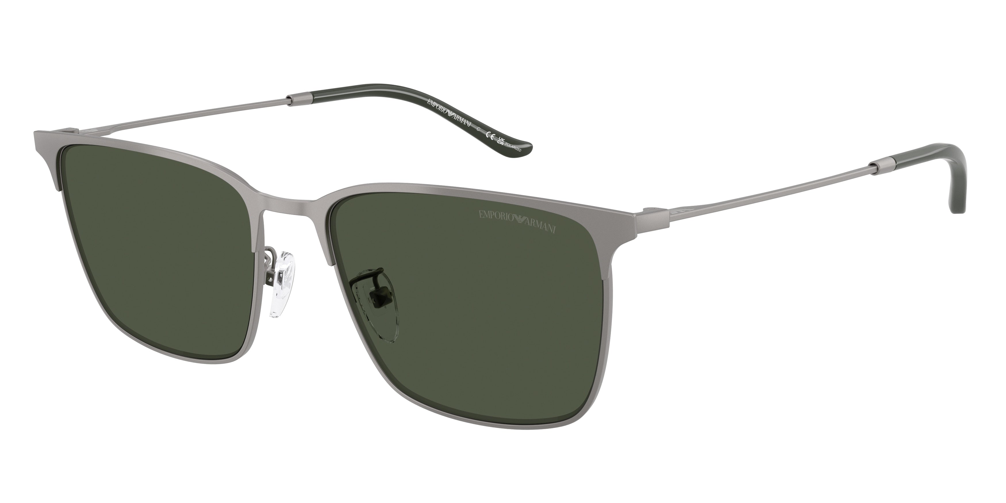 Emporio Armani EA2164D Rectangle Sunglasses 30039A-Matte Gunmetal 57-145-18 - Color Map Grey