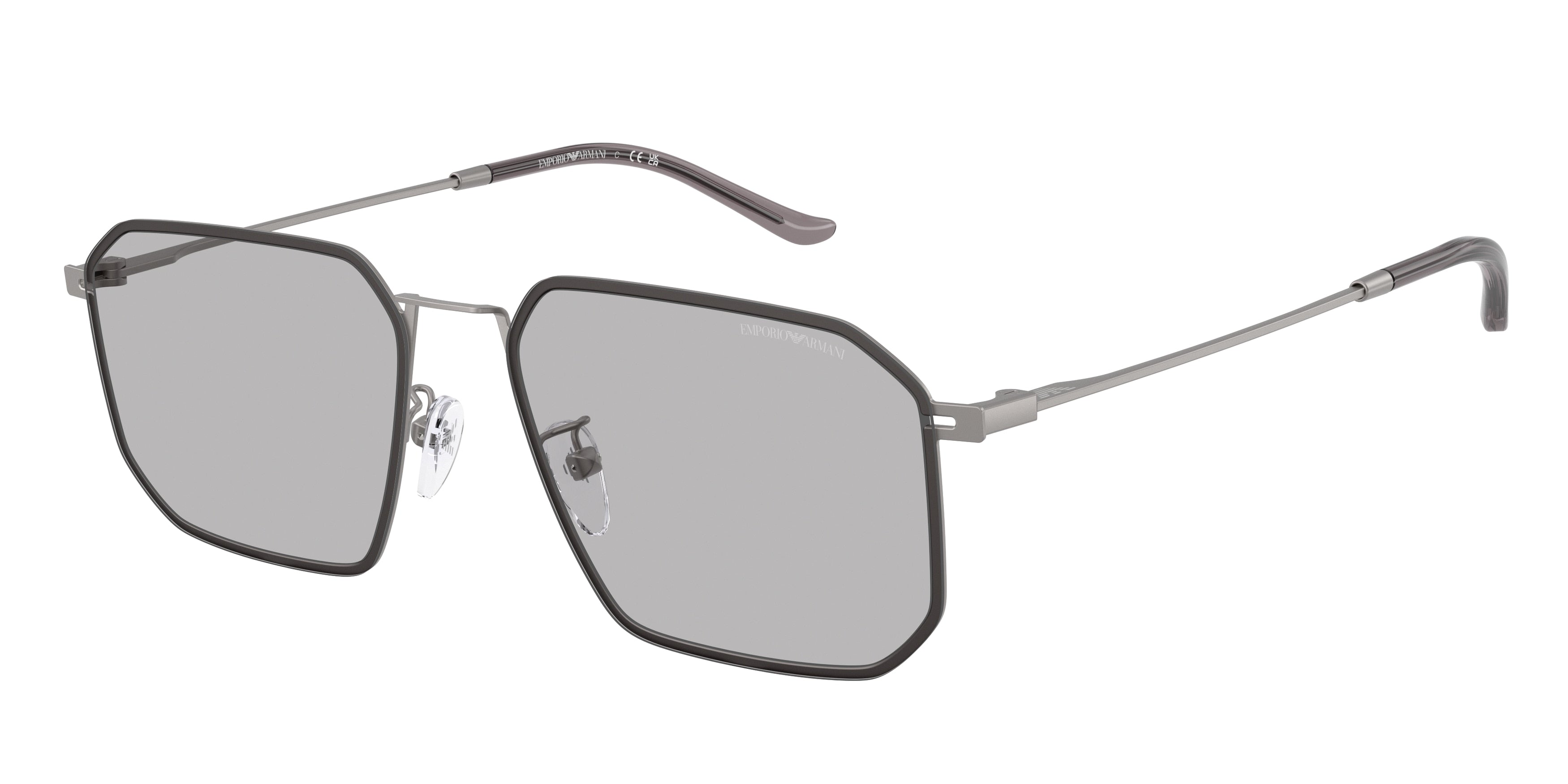 Emporio Armani EA2165D Irregular Sunglasses 300387-Matte Gunmetal 58-145-16 - Color Map Grey