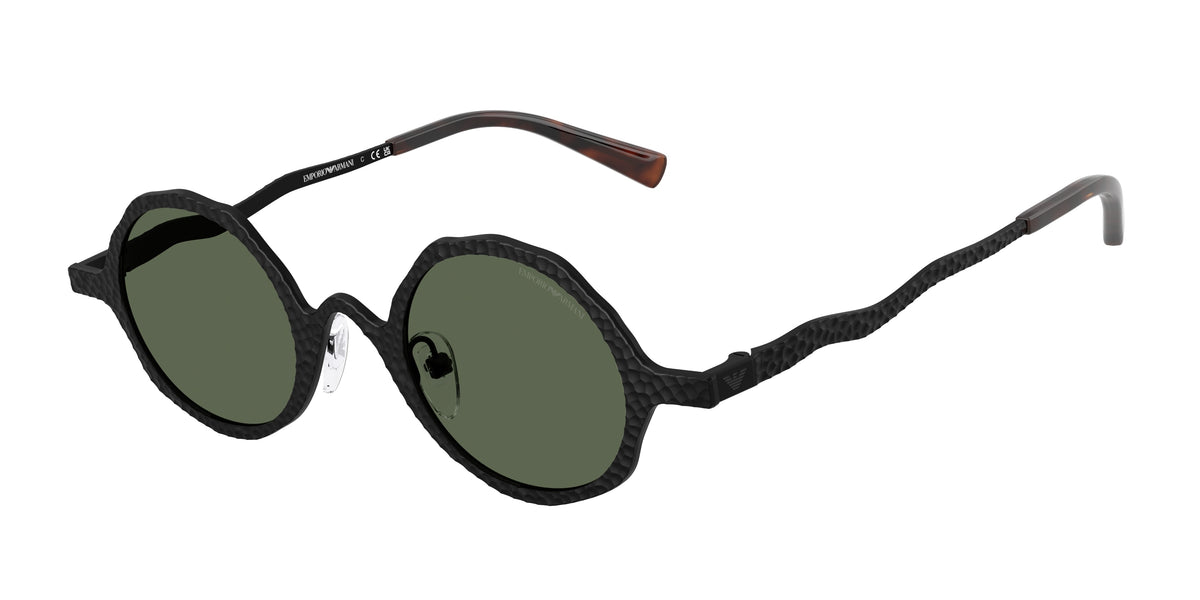 Emporio Armani EA2166 Round Sunglasses 3001/2-Matte Black 41-145-22 - Color Map Black