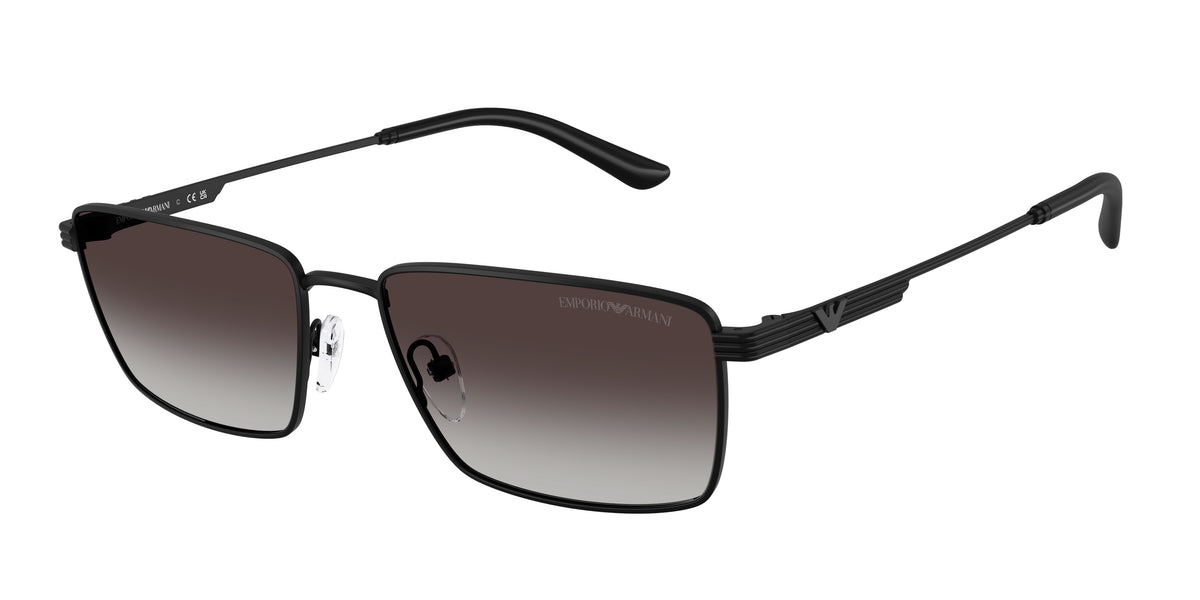 Emporio Armani EA2169 Rectangle Sunglasses 30018G-Matte Black 57-145-17 - Color Map Black