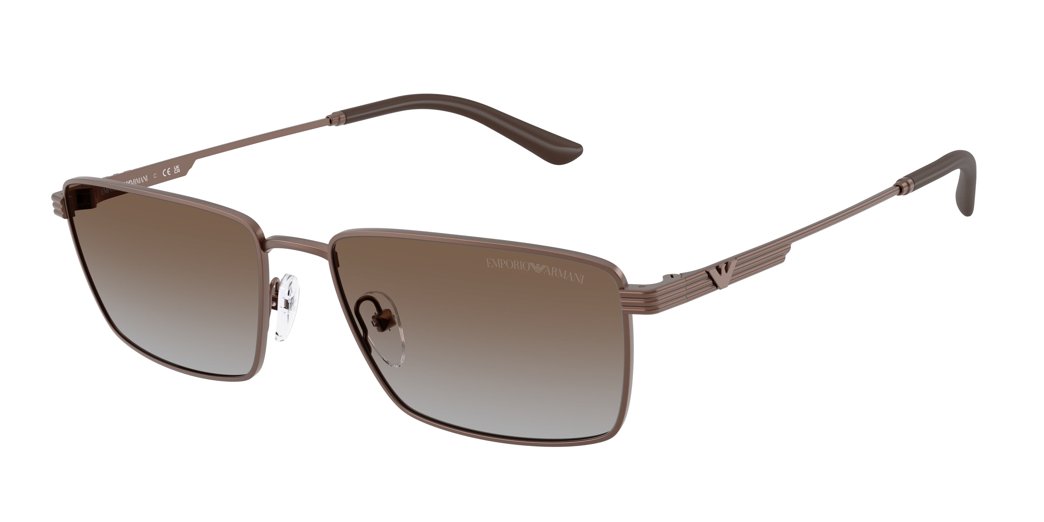 Emporio Armani EA2169 Rectangle Sunglasses 300689-Matte Bronze 57-145-17 - Color Map Copper