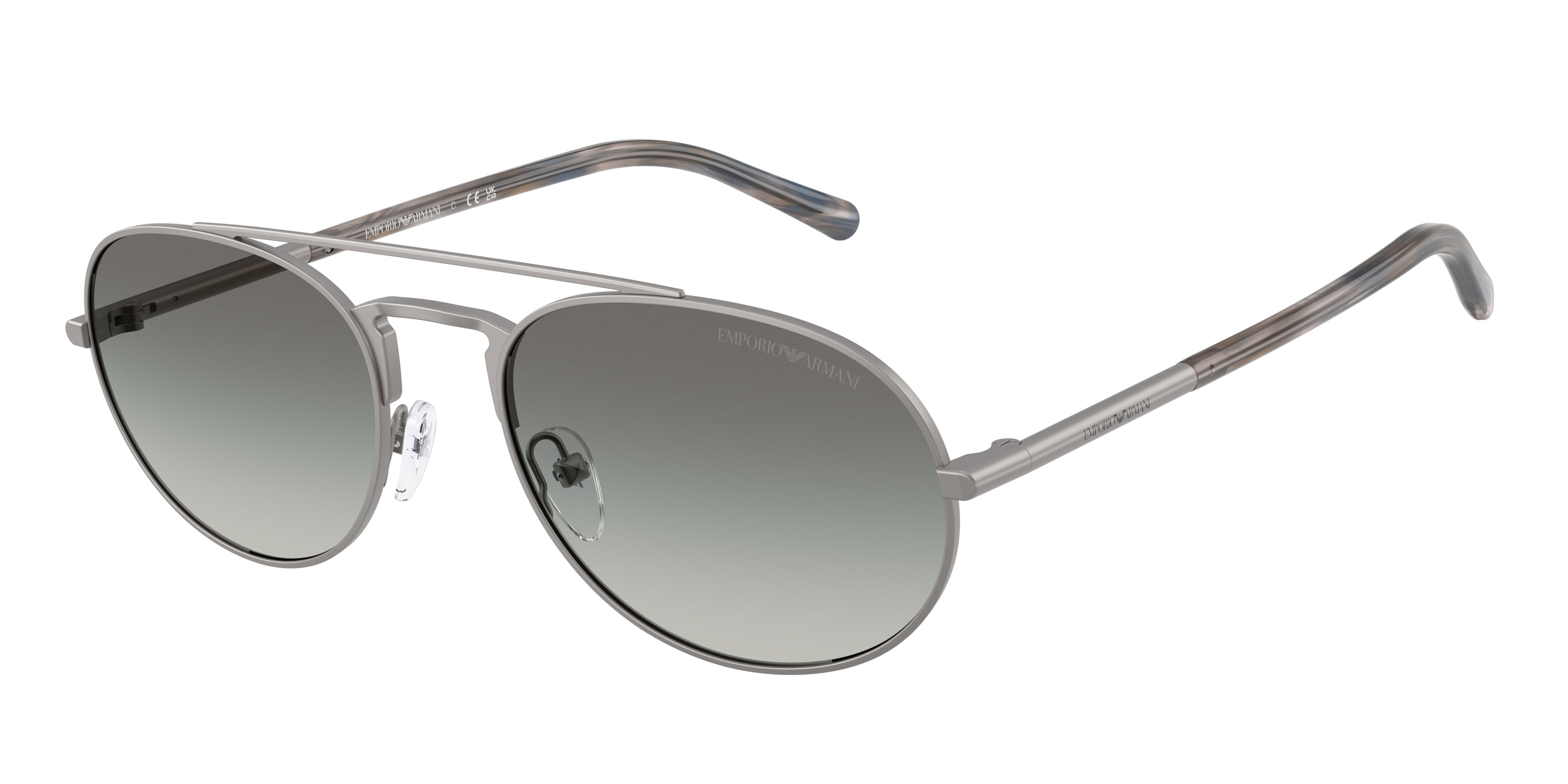Emporio Armani EA2171 Pilot Sunglasses 300311-Matte Gunmetal 57-145-20 - Color Map Grey