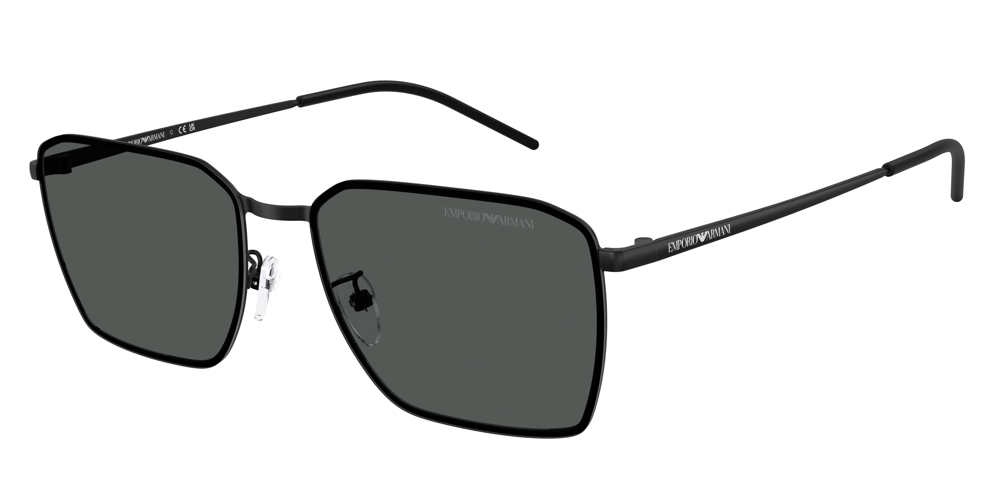 Emporio Armani EA2172D Square Sunglasses 300187-Matte Black 60-150-17 - Color Map Black