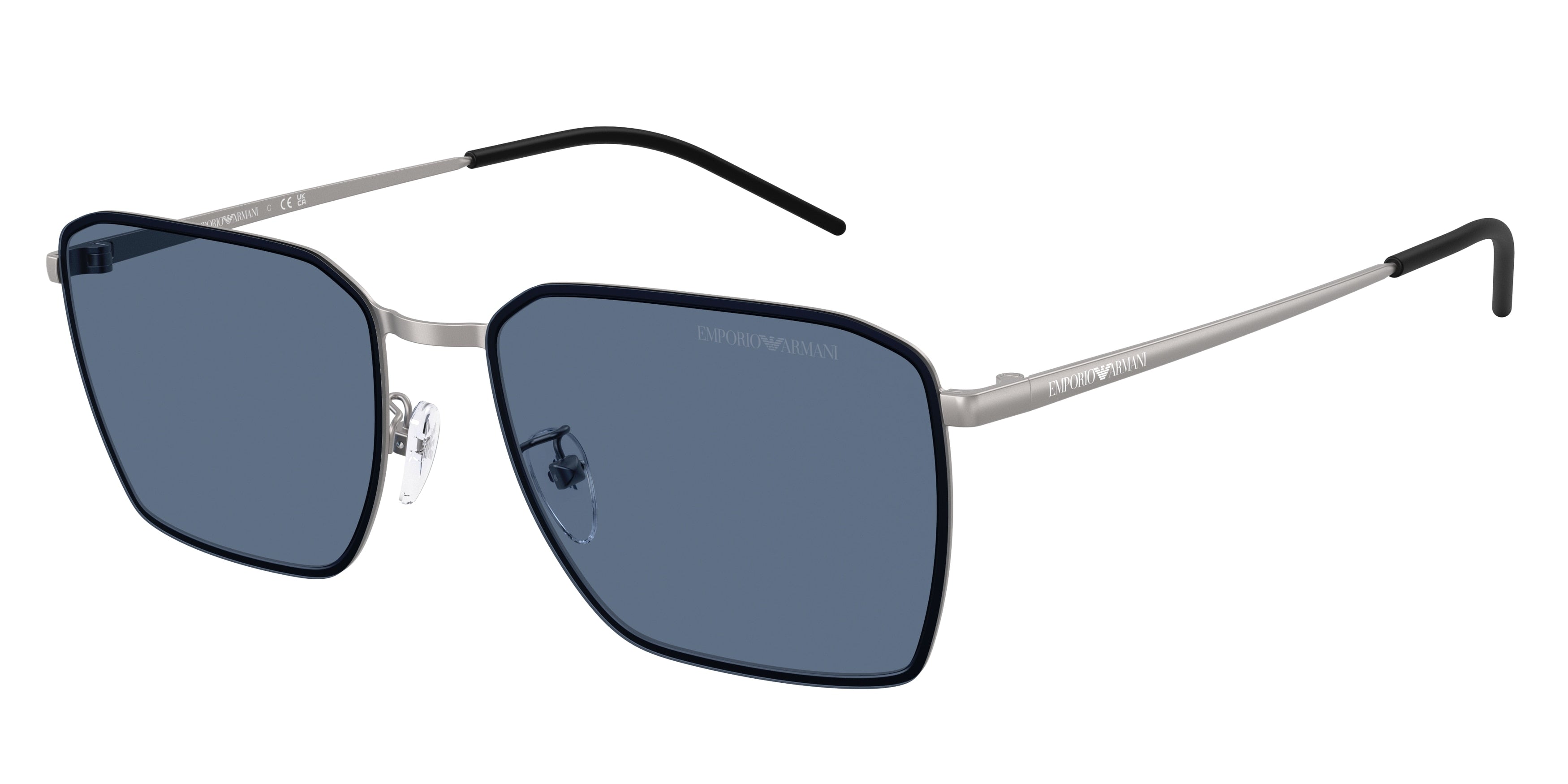 Emporio Armani EA2172D Square Sunglasses 300380-Matte Gunmetal 60-150-17 - Color Map Grey