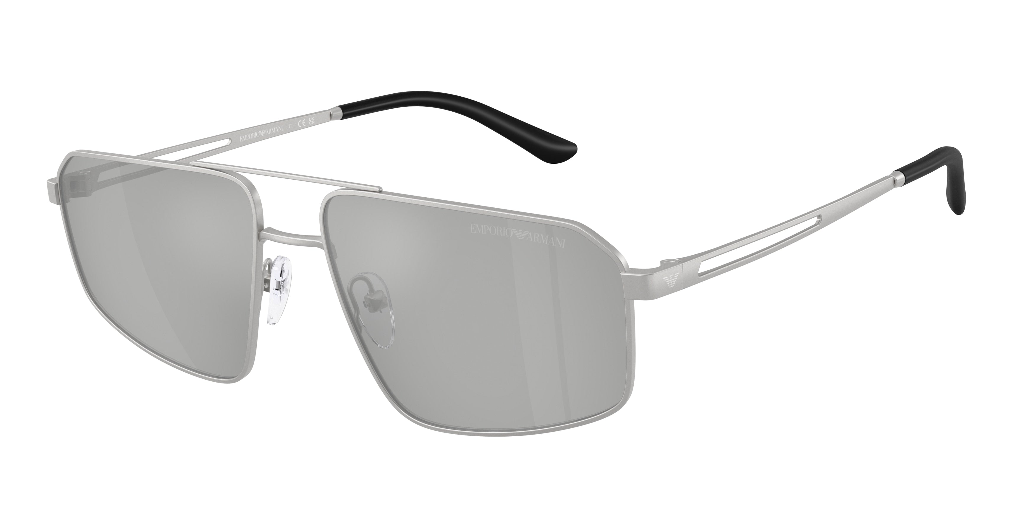 Emporio Armani EA2173 Pilot Sunglasses 30458V-Matte Silver 59-145-16 - Color Map Silver