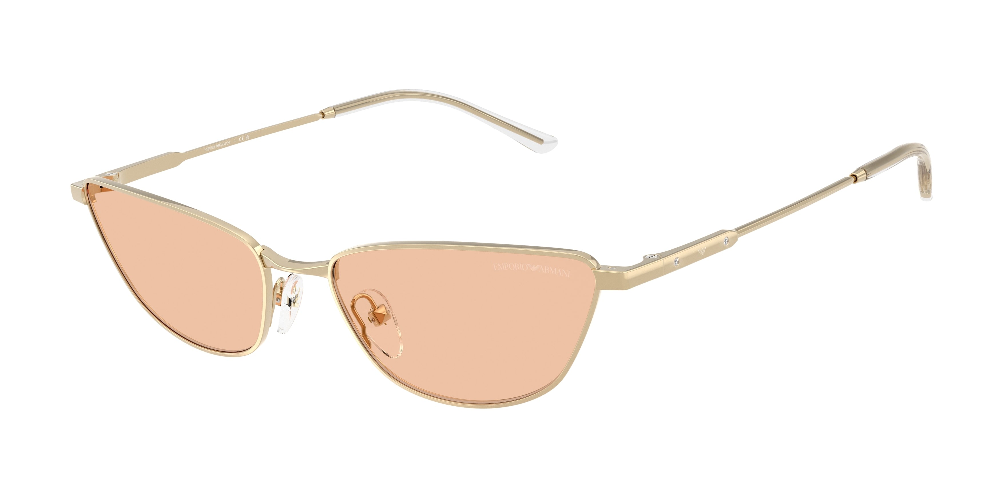 Emporio Armani EA2174B Cat Eye Sunglasses 301393-Shiny Pale Gold 55-140-17 - Color Map Gold
