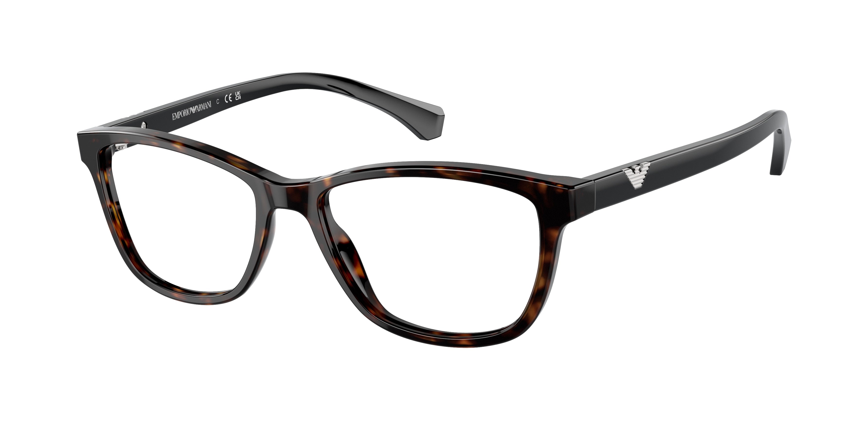 Emporio Armani EA3099 Cat Eye Eyeglasses 5026-Shiny Havana 54-140-16 - Color Map Tortoise