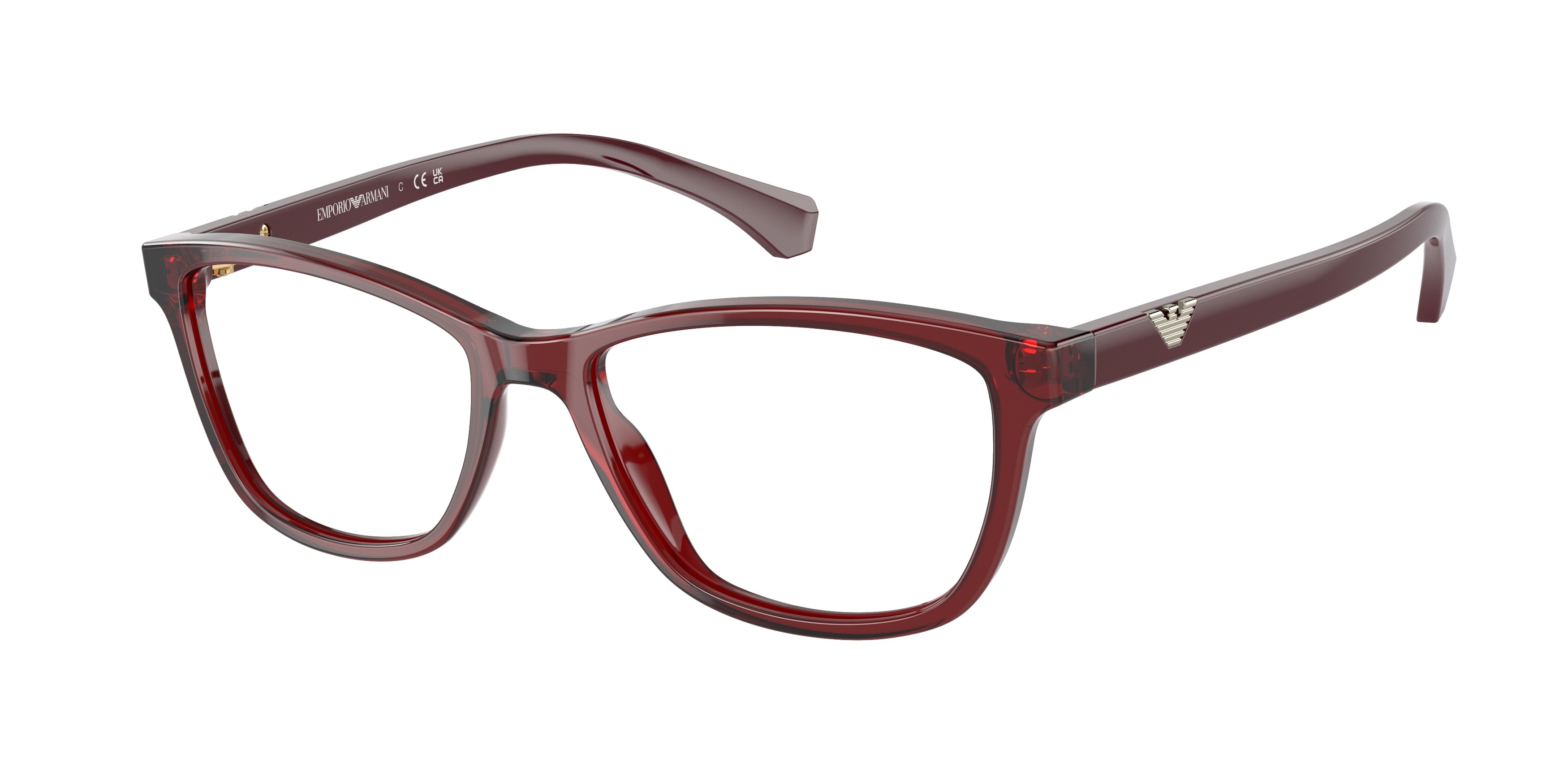 Emporio Armani EA3099 Cat Eye Eyeglasses 5576-Shiny Bordeaux 54-140-16 - Color Map Red