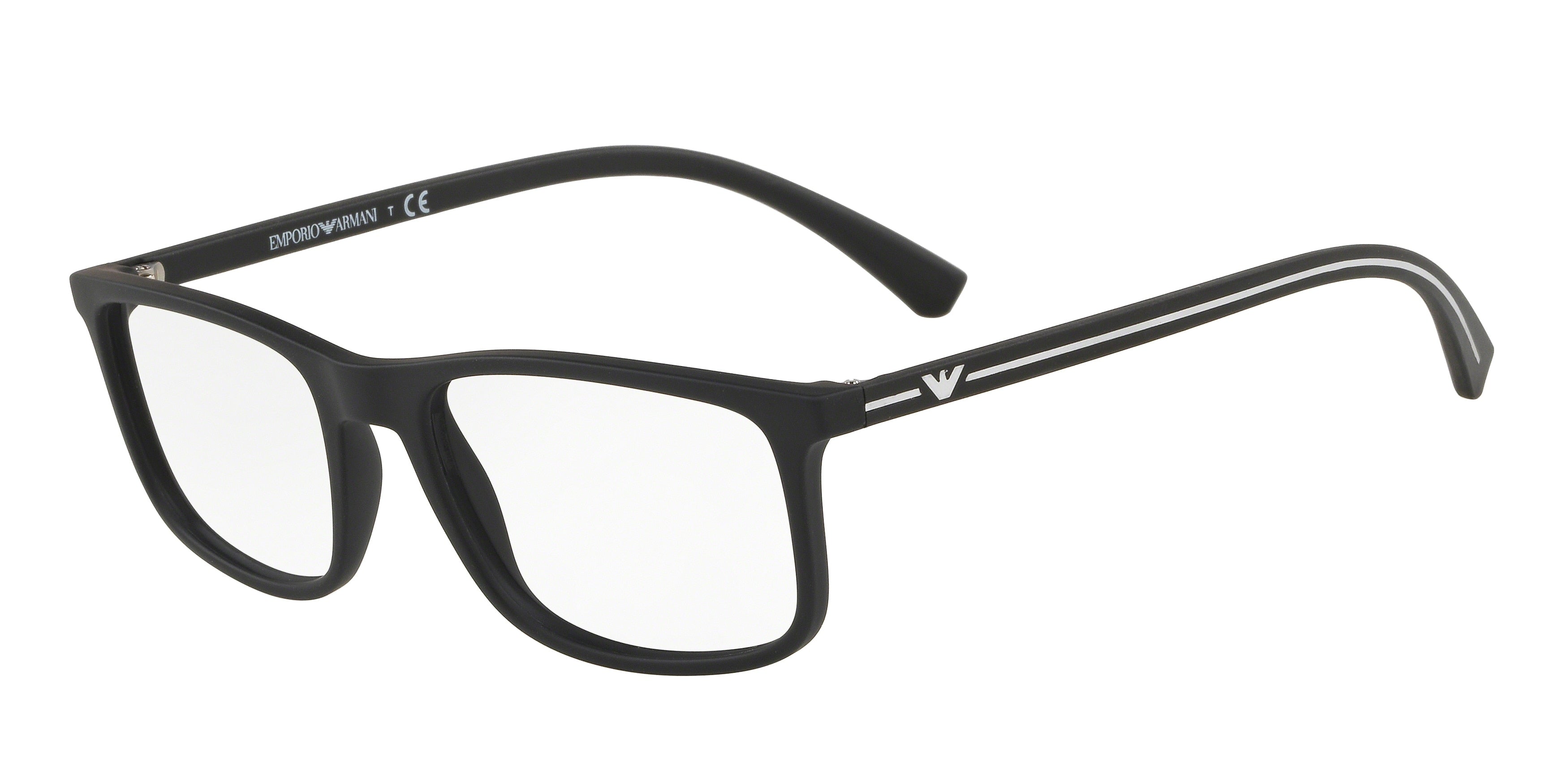 Emporio Armani EA3135F Pillow Eyeglasses 5063-Rubber Black 55-140-18 - Color Map Black