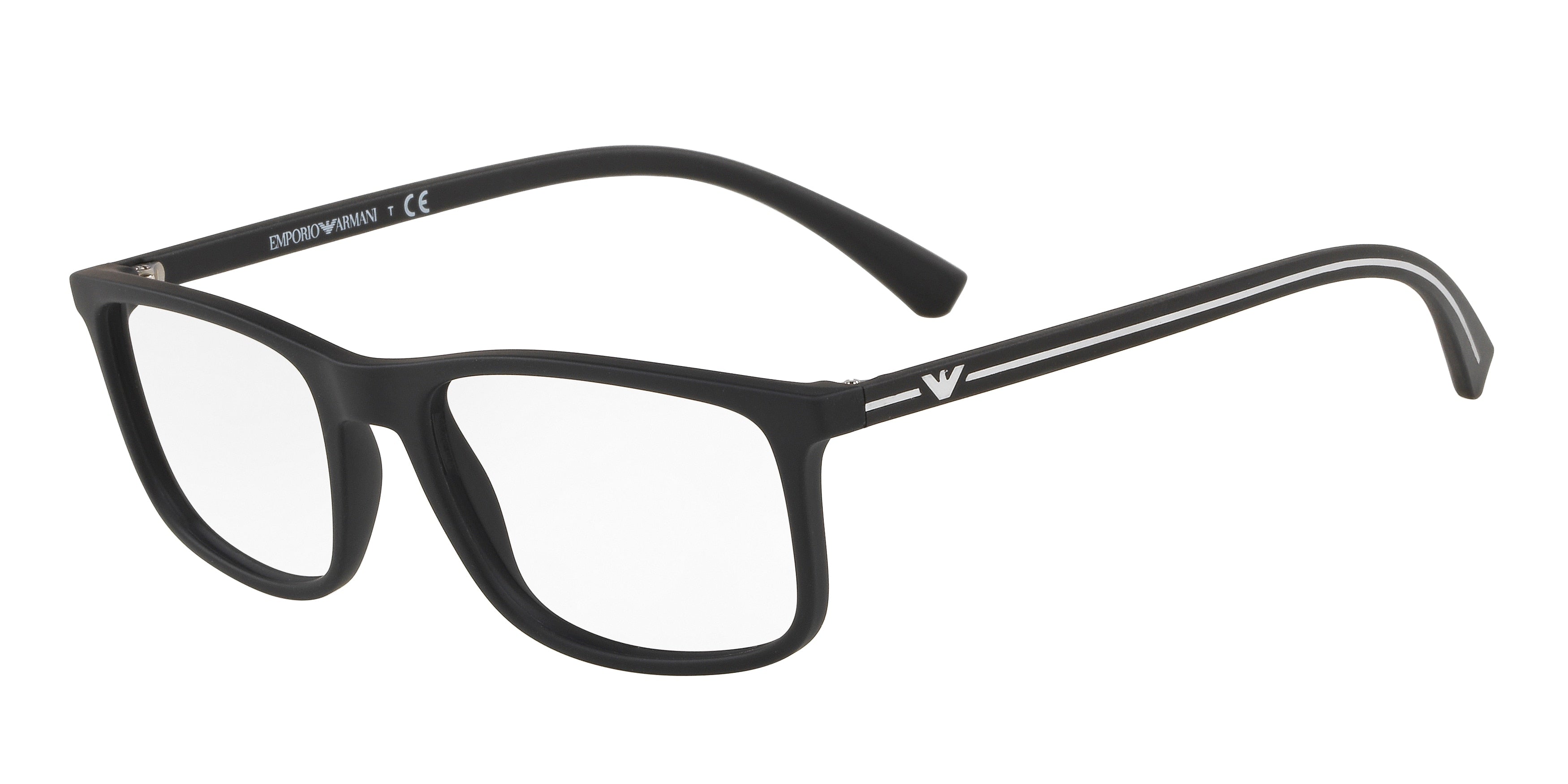Emporio Armani EA3135 Pillow Eyeglasses 5063-Rubber Black 55-140-18 - Color Map Black