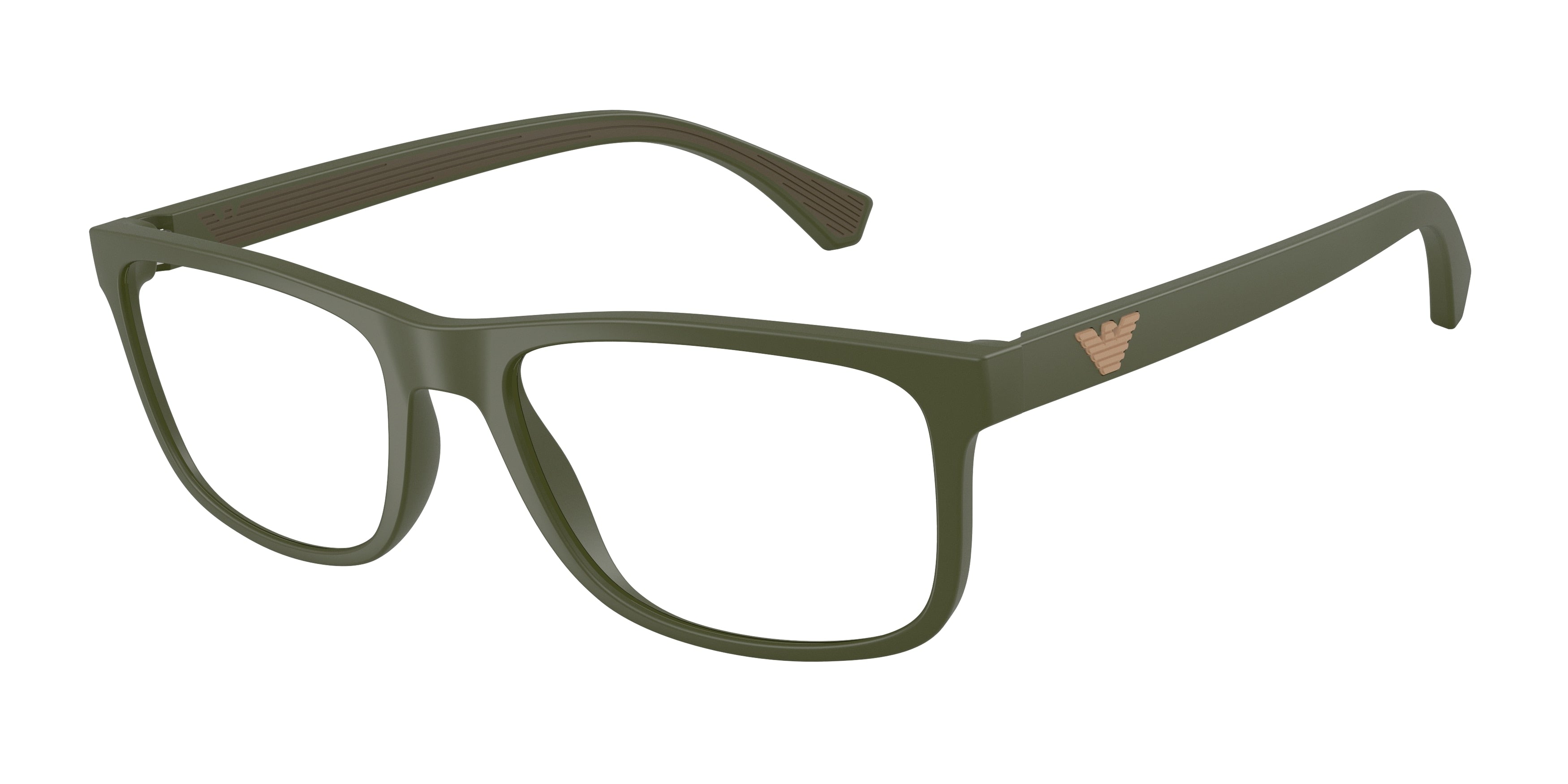 Emporio Armani EA3147 Rectangle Eyeglasses 6184-Matte Green 55-142-18 - Color Map Green