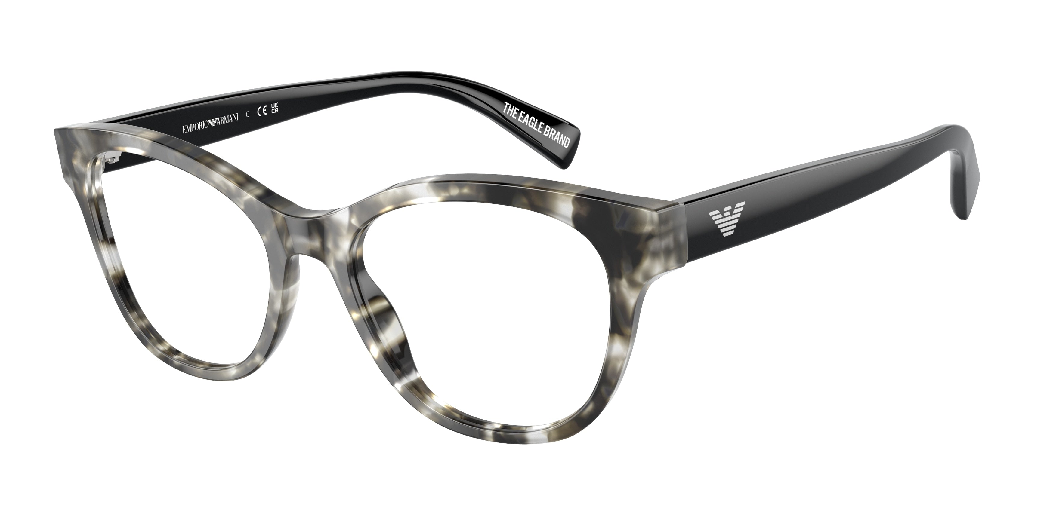 Emporio Armani EA3162 Cat Eye Eyeglasses 5193-Grey Havana 52-140-18 - Color Map Tortoise