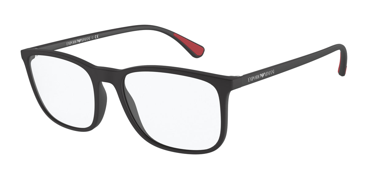 Emporio Armani EA3177 Rectangle Eyeglasses 5042-Matte Black 55-145-18 - Color Map Black