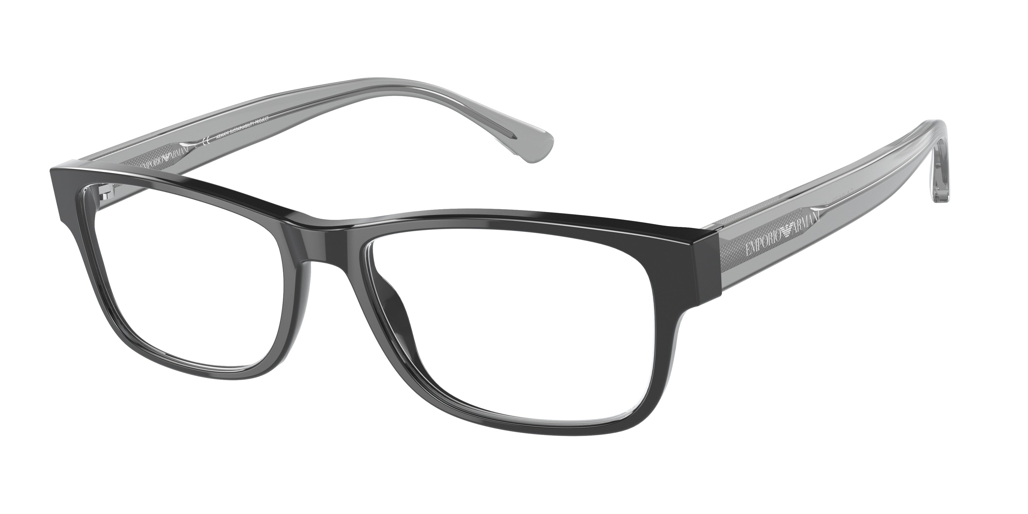 Emporio Armani EA3179 Pillow Eyeglasses 5875-Black 56-145-17 - Color Map Black