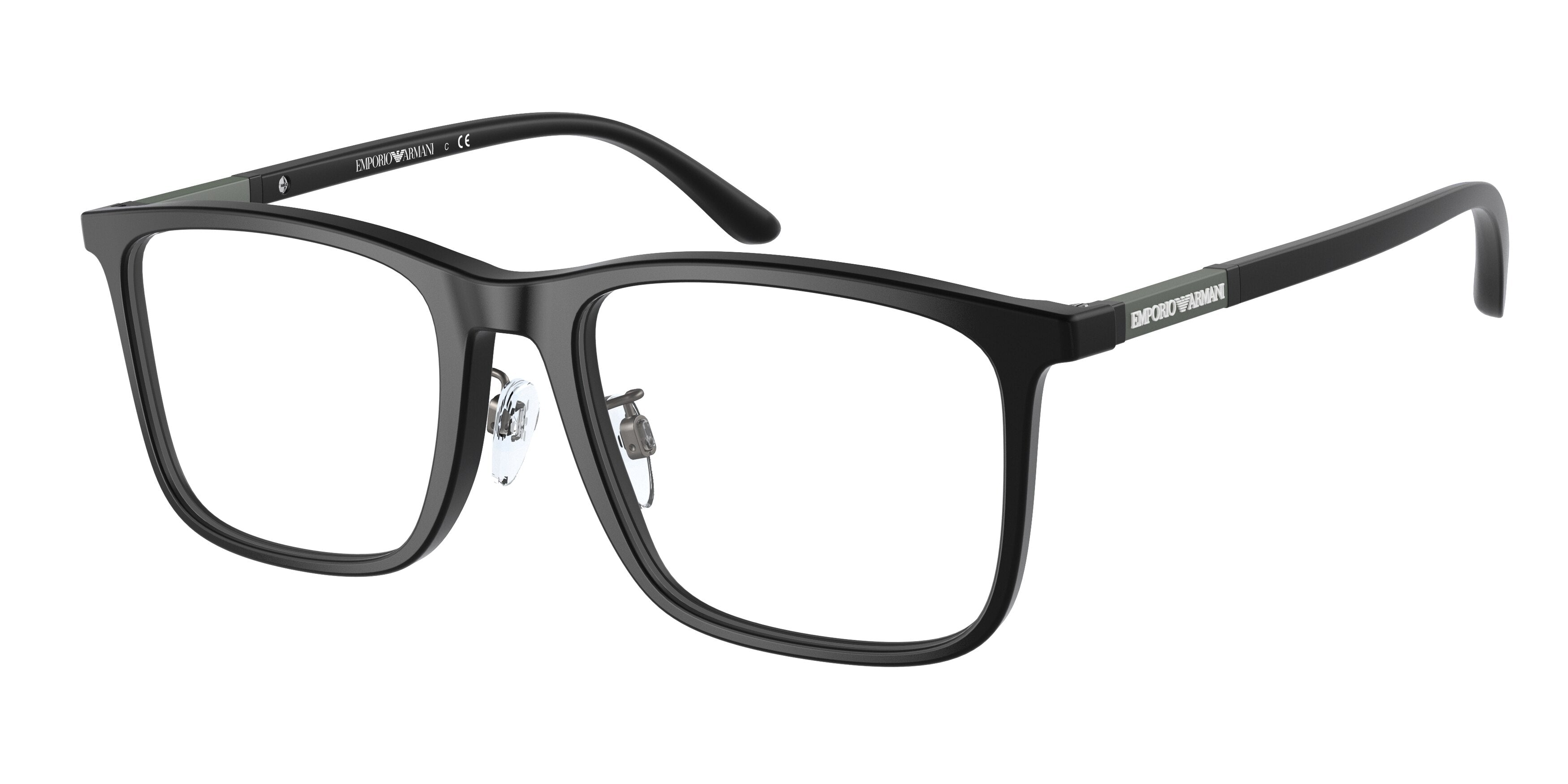 Emporio Armani EA3181F Rectangle Eyeglasses 5042-Matte Black 55-145-19 - Color Map Black