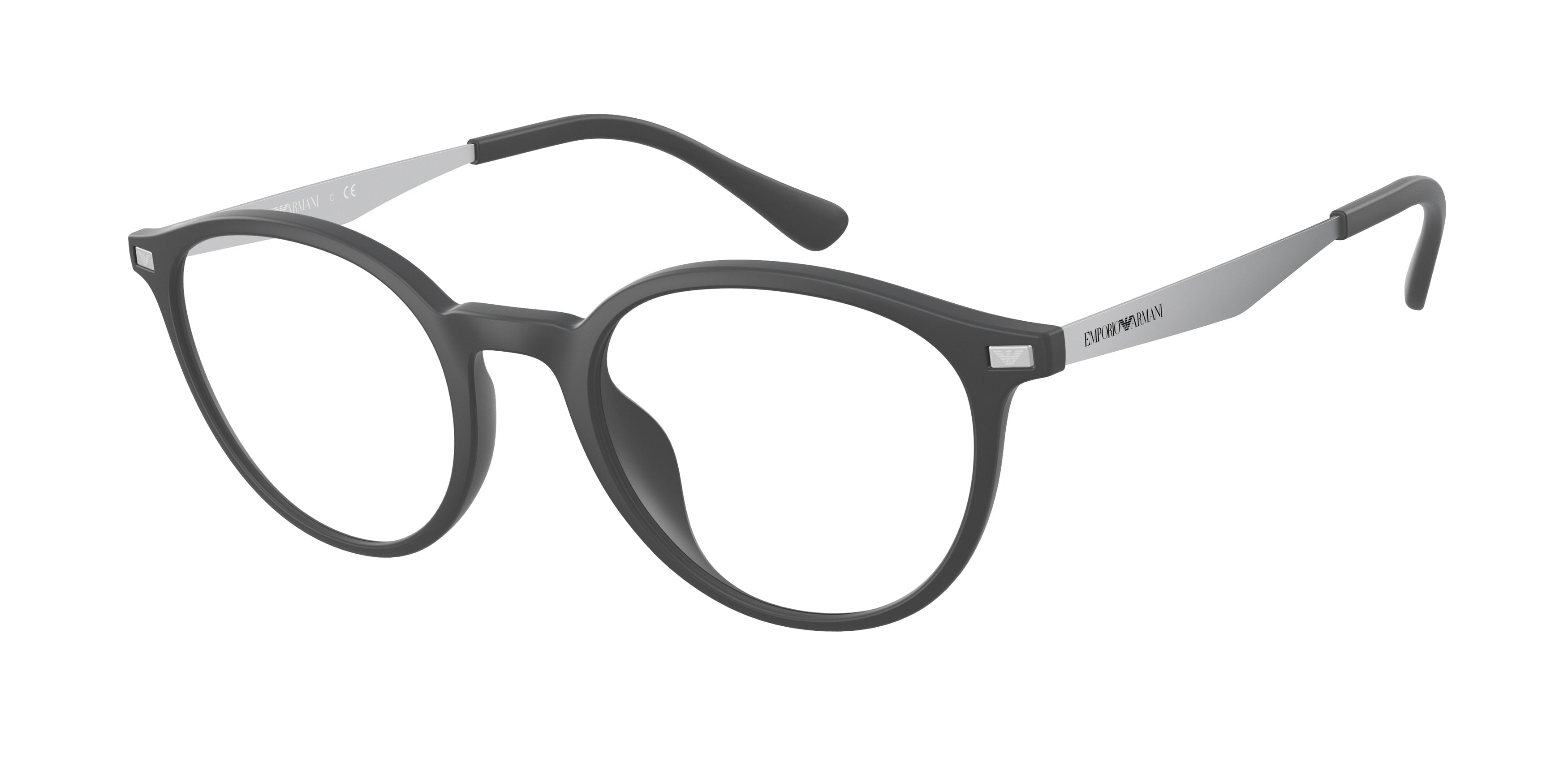 Emporio Armani EA3188U Phantos Eyeglasses  5437-Matte Grey 49-150-20 - Color Map Grey