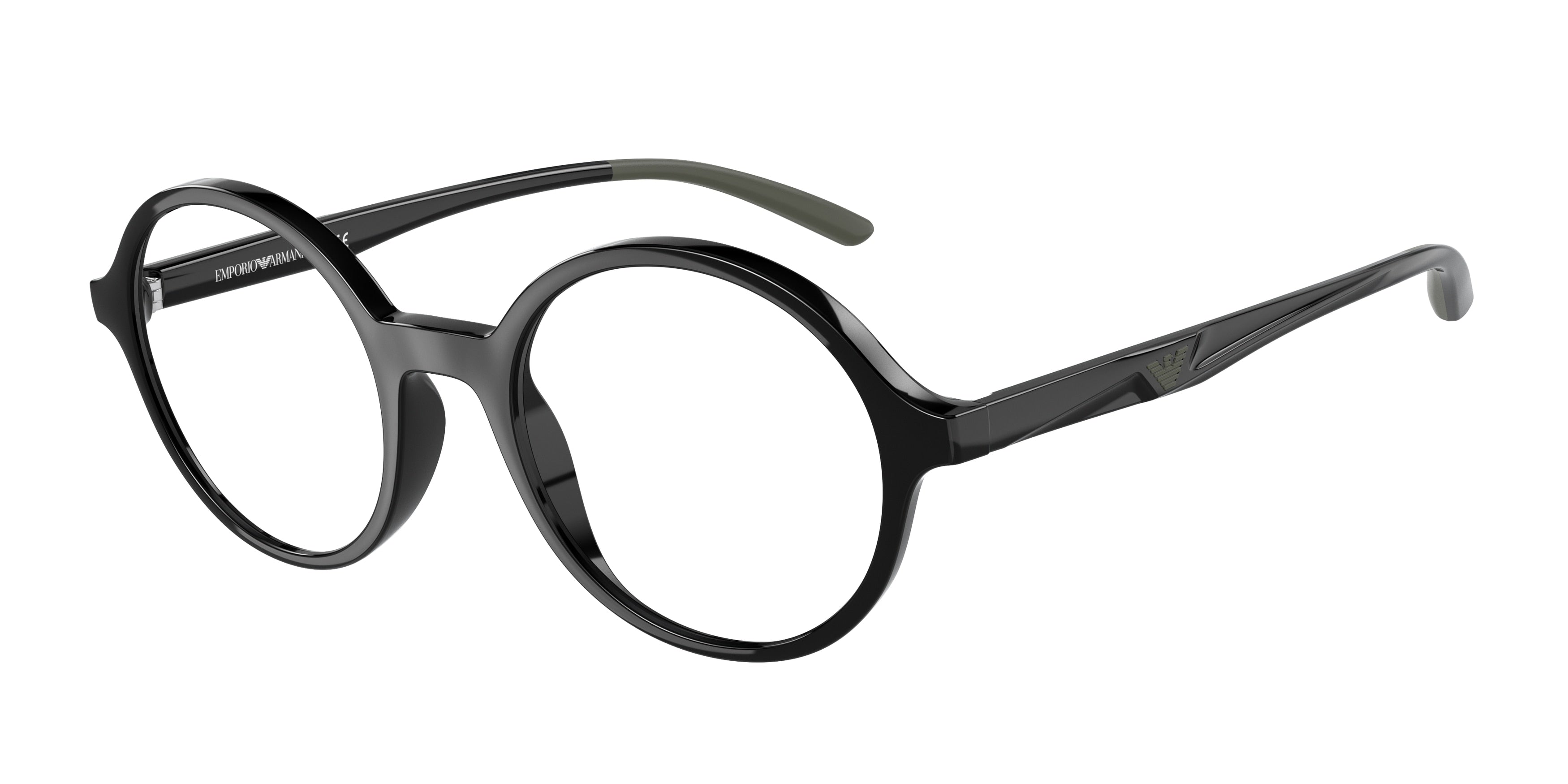 Emporio Armani EA3197 Round Eyeglasses  5017-Shiny Black 49-145-20 - Color Map Black