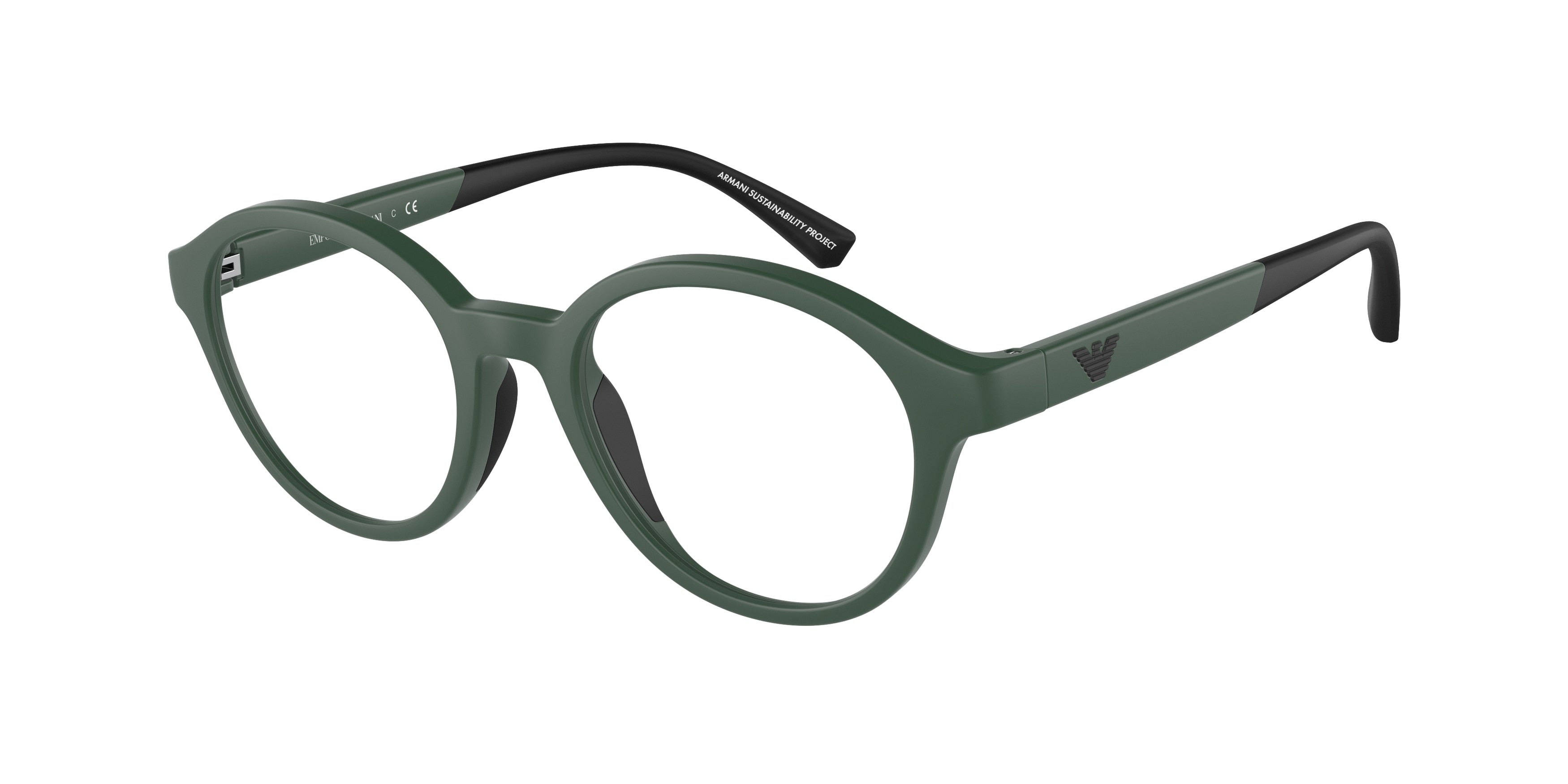 Emporio Armani EA3202 Round Eyeglasses  5058-Matte Green 47-125-18 - Color Map Green