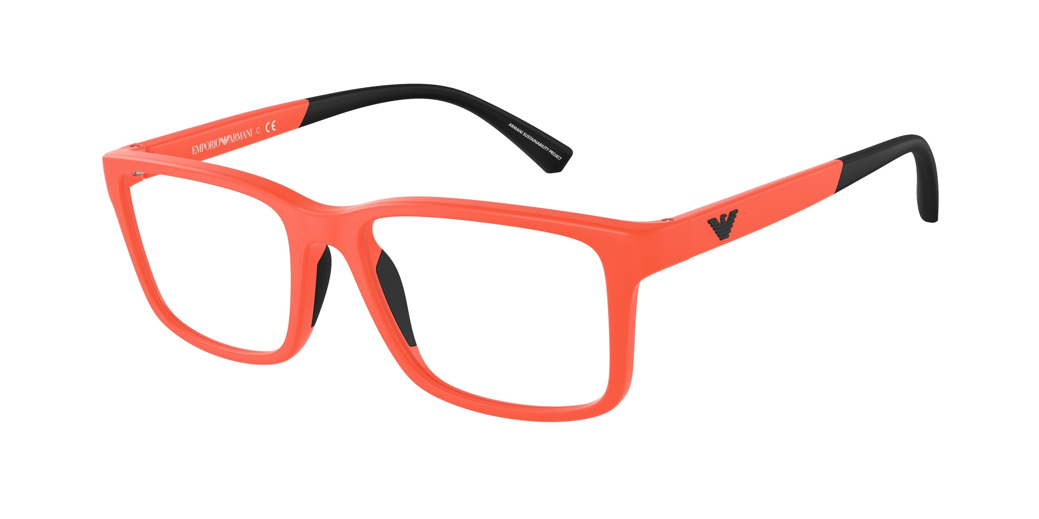Emporio Armani EA3203F Pillow Eyeglasses  5932-Matte Orange 50-130-16 - Color Map Orange