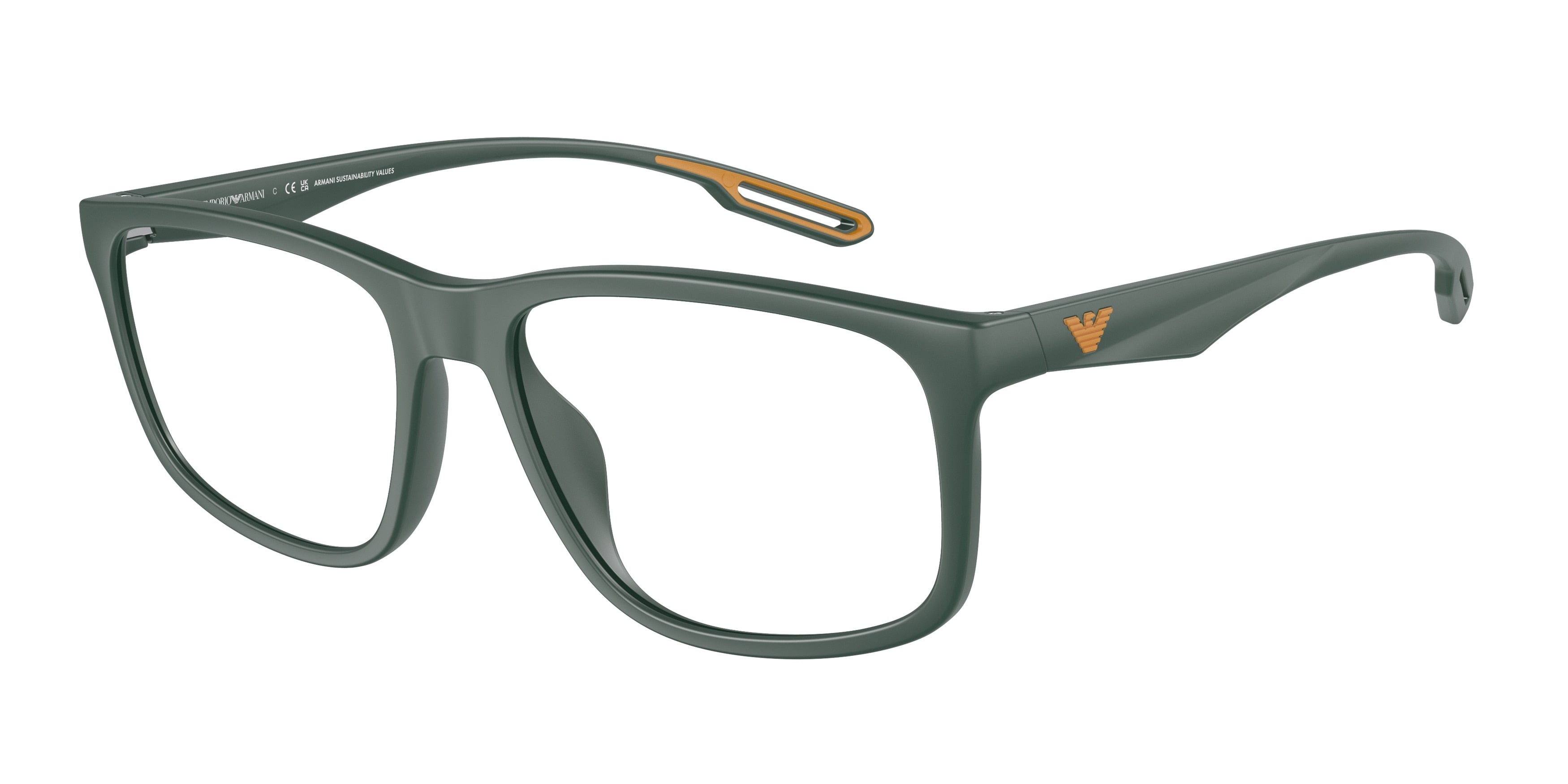 Emporio Armani EA3209U Square Eyeglasses  5058-Matte Green 56-145-17 - Color Map Green