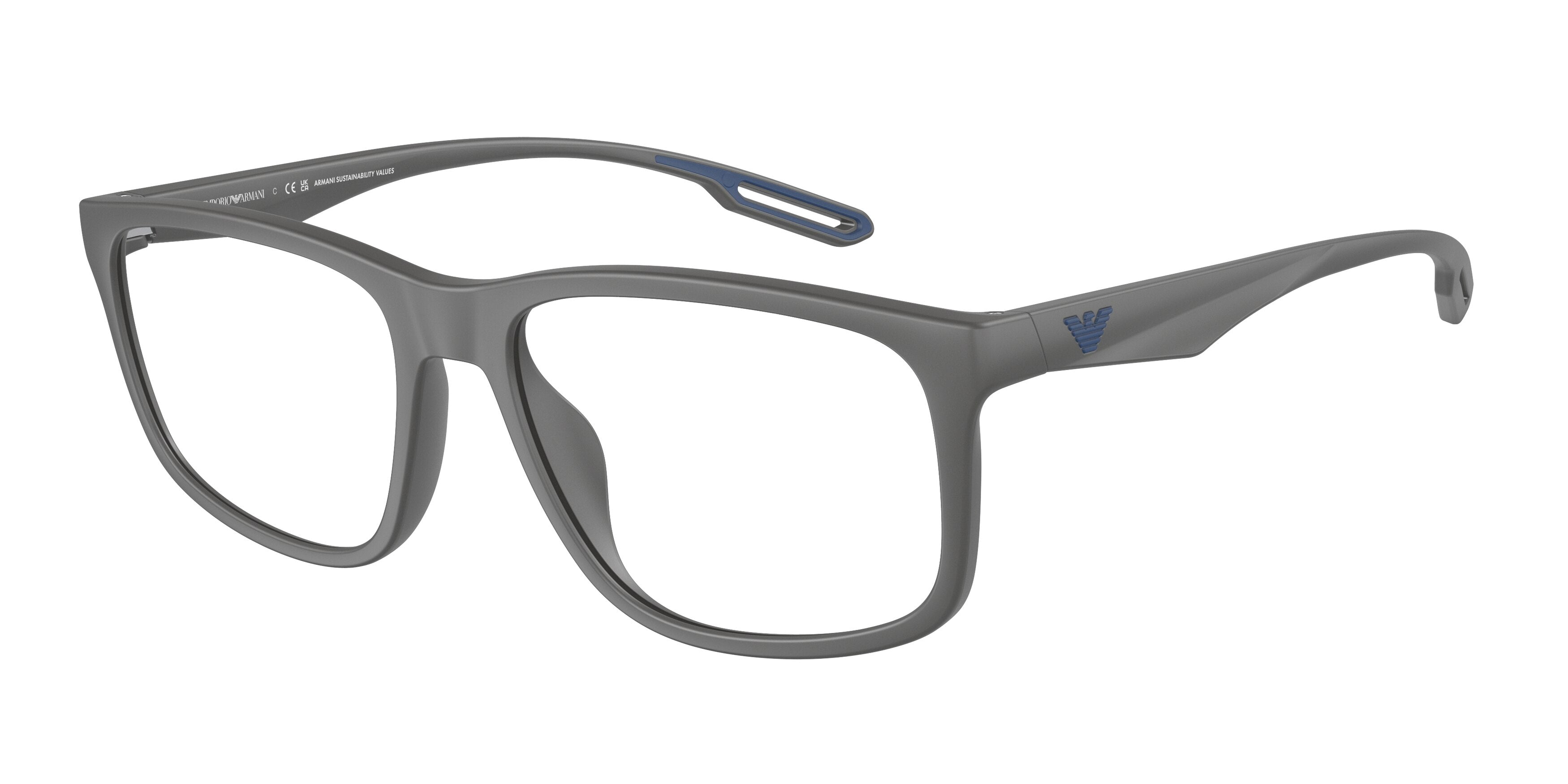 Emporio Armani EA3209U Square Eyeglasses  5060-Matte Grey 56-145-17 - Color Map Grey