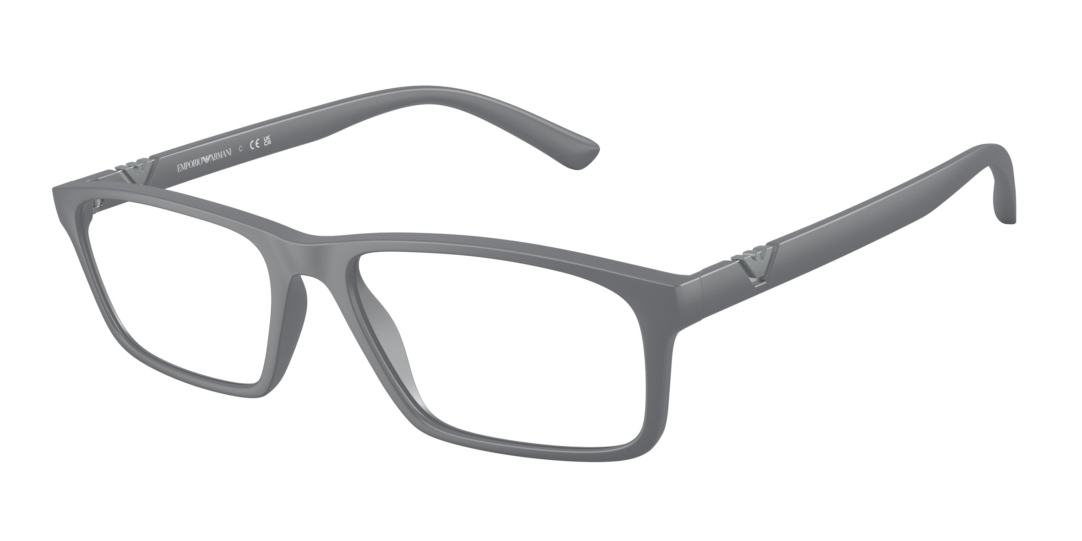 Emporio Armani EA3213 Rectangle Eyeglasses 5126-Matte Grey 56-145-17 - Color Map Grey