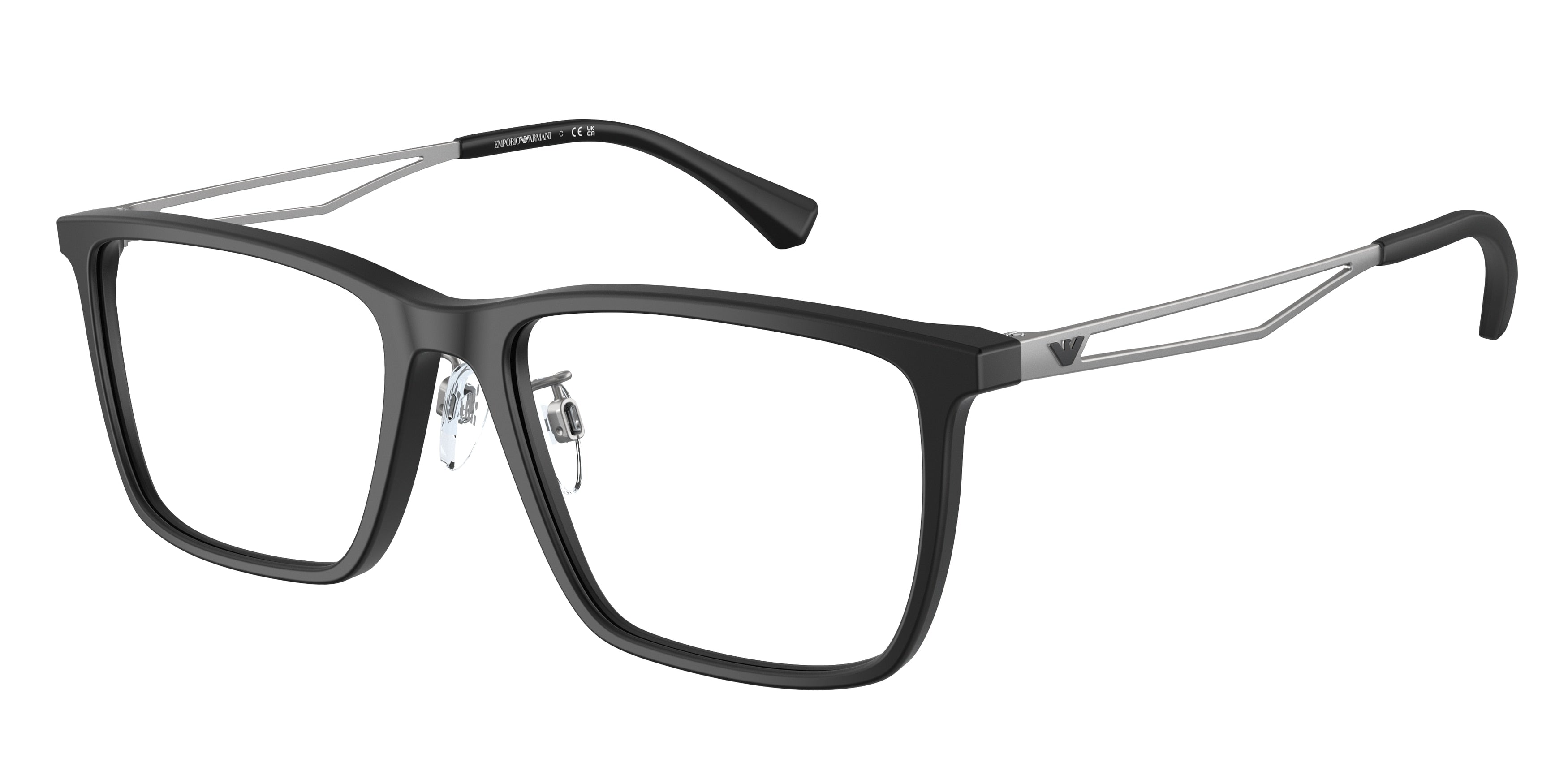 Emporio Armani EA3214D Pillow Eyeglasses 5001-Matte Black 56-145-18 - Color Map Black