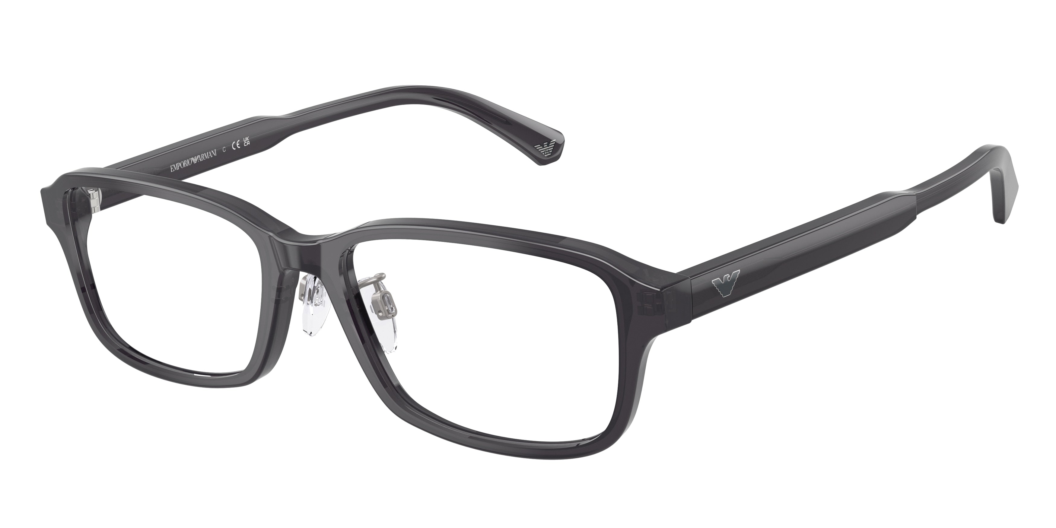 Emporio Armani EA3215D Pillow Eyeglasses 5029-Shiny Transparent Grey 56-145-17 - Color Map Grey