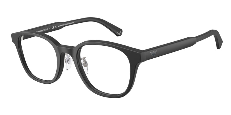 Emporio Armani EA3216D Phantos Eyeglasses 5001-Matte Black 49-145-21 - Color Map Black