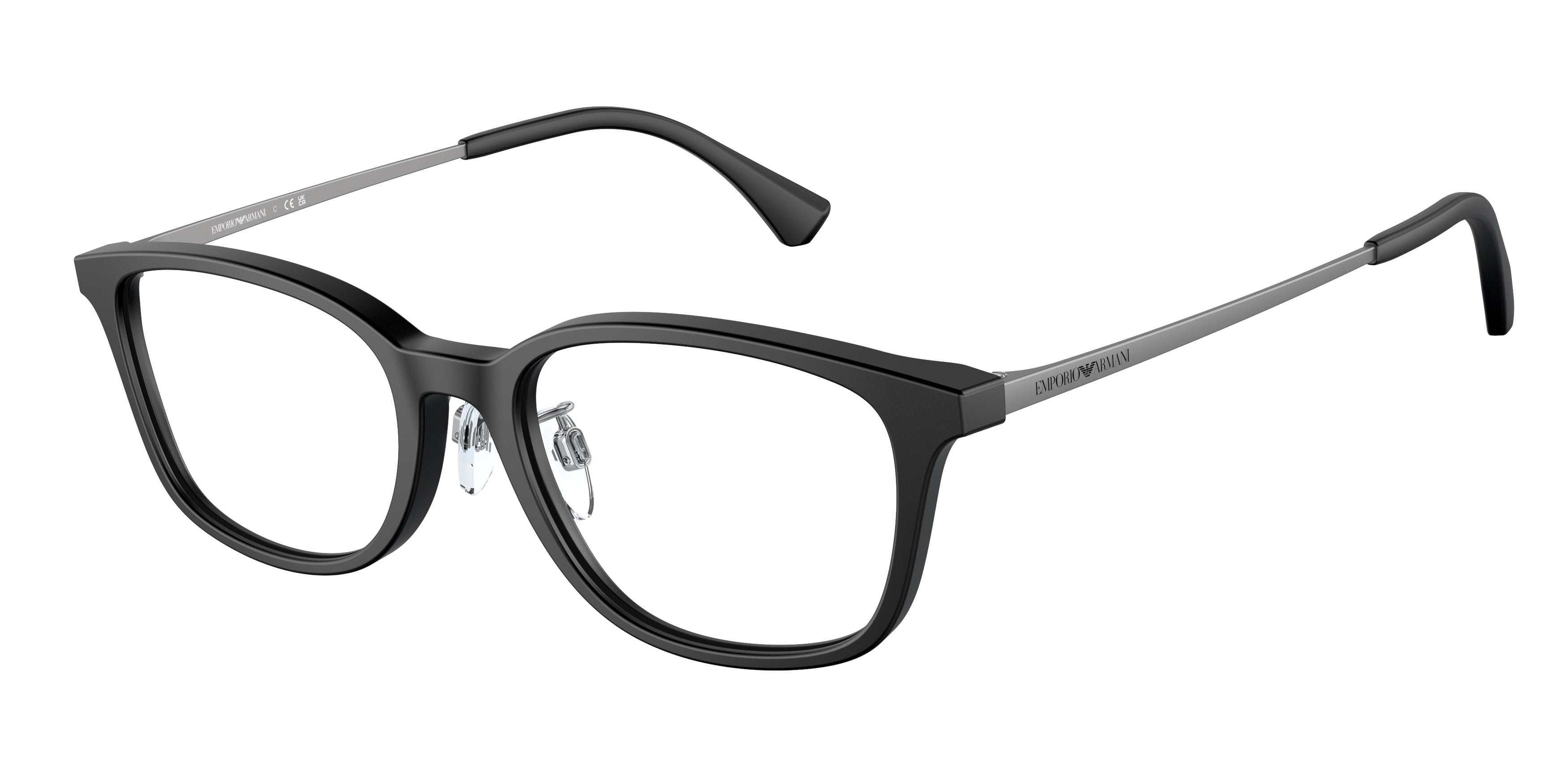 Emporio Armani EA3217D Pillow Eyeglasses 5001-Matte Black 52-145-18 - Color Map Black