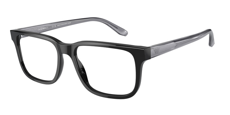 Emporio Armani EA3218 Rectangle Eyeglasses 5017-Black 55-145-17 - Color Map Black