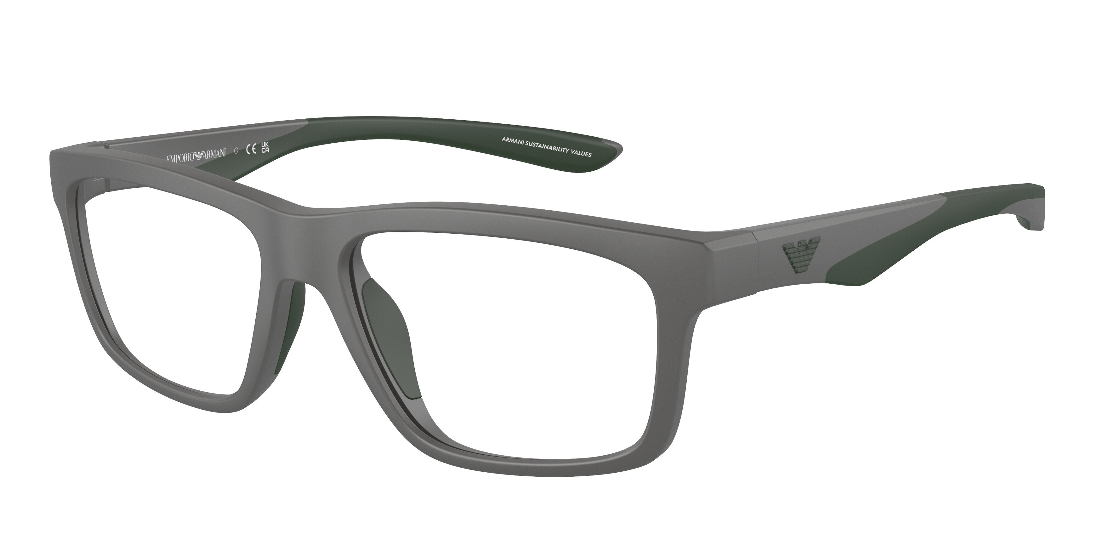 Emporio Armani EA3220U Pillow Eyeglasses 5060-Matte Grey 57-145-17 - Color Map Grey