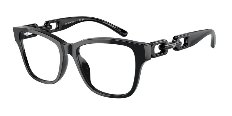 Emporio Armani EA3222U Cat Eye Eyeglasses 5017-Shiny Black 51-140-17 - Color Map Black