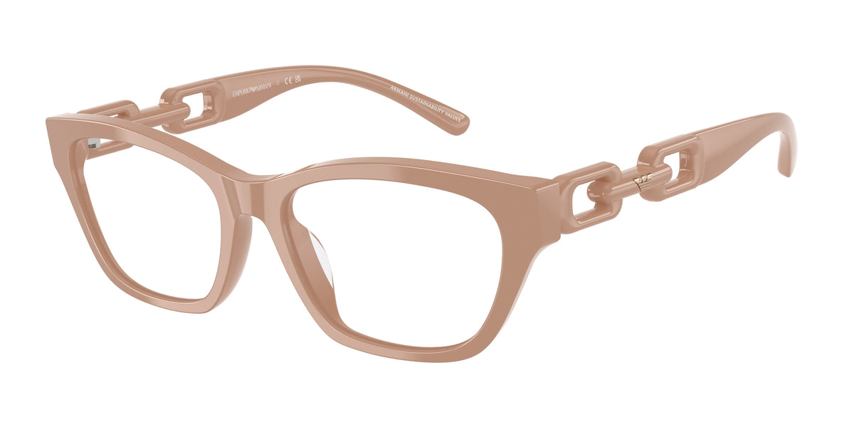 Emporio Armani EA3223U Cat Eye Eyeglasses 5146-Shiny Tundra 54-140-17 - Color Map Brown