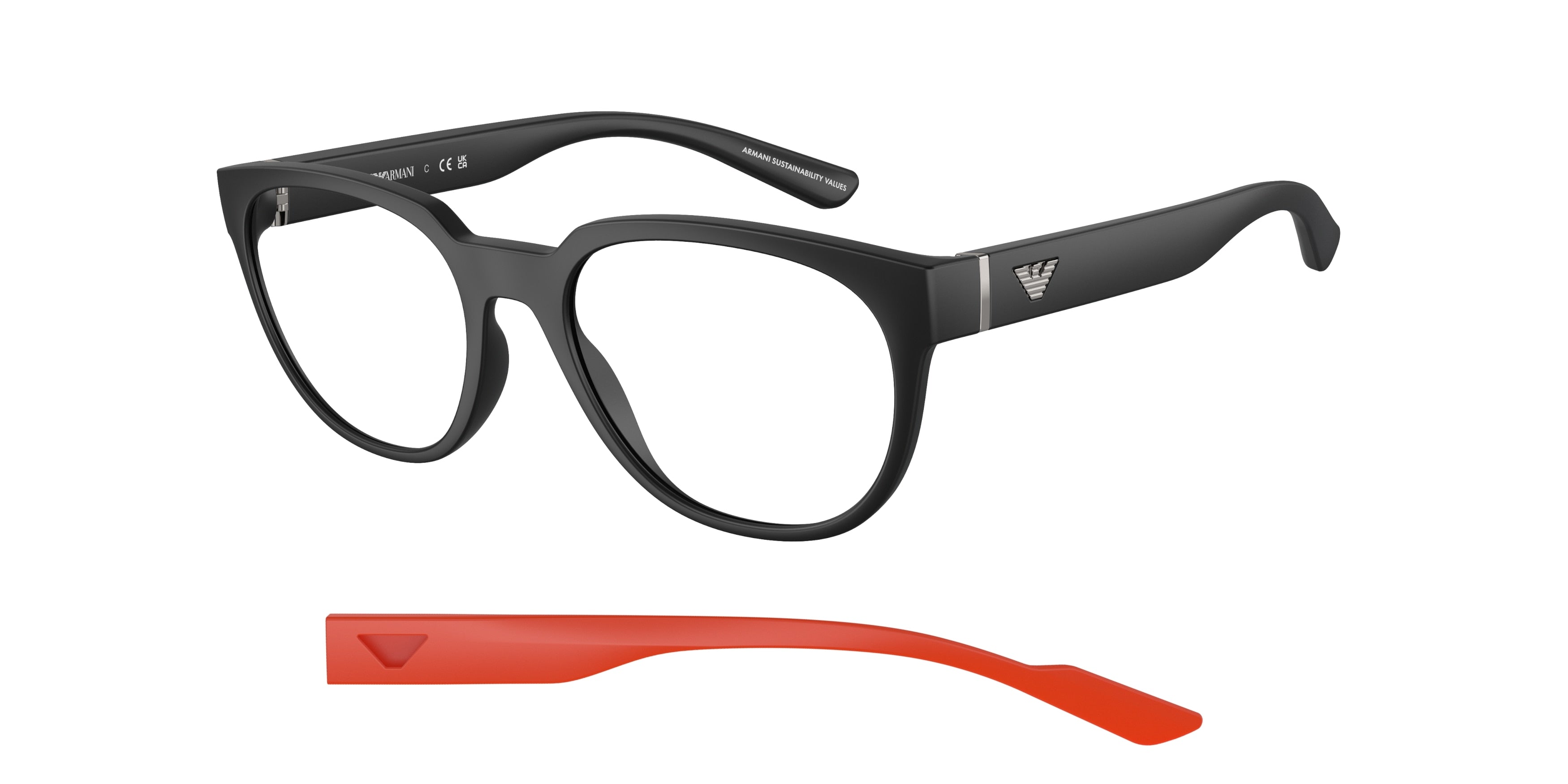 Emporio Armani EA3224F Phantos Eyeglasses 5001-Matte Black 54-145-19 - Color Map Black