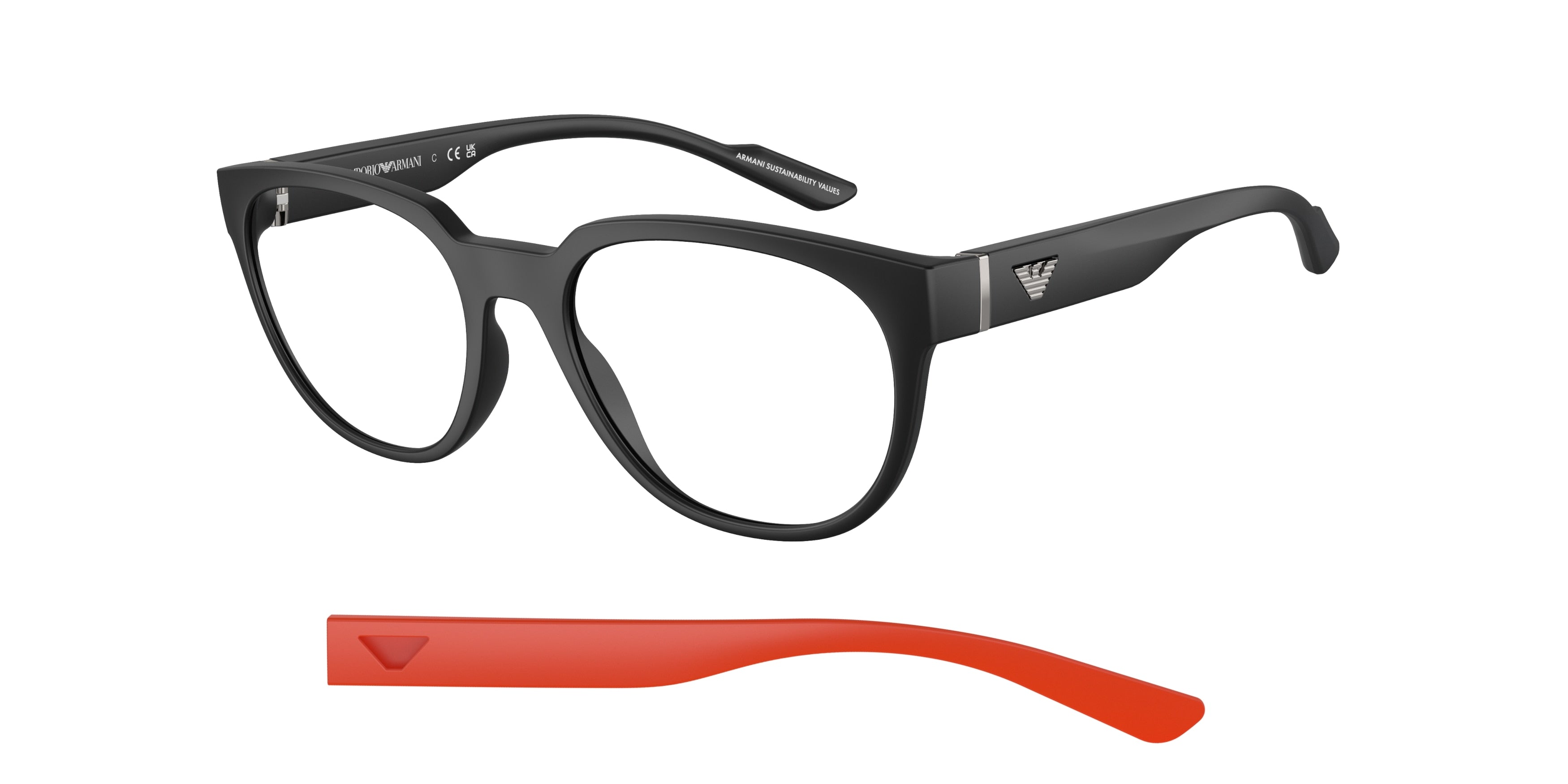 Emporio Armani EA3224 Phantos Eyeglasses  5001-Matte Black 54-145-19 - Color Map Black