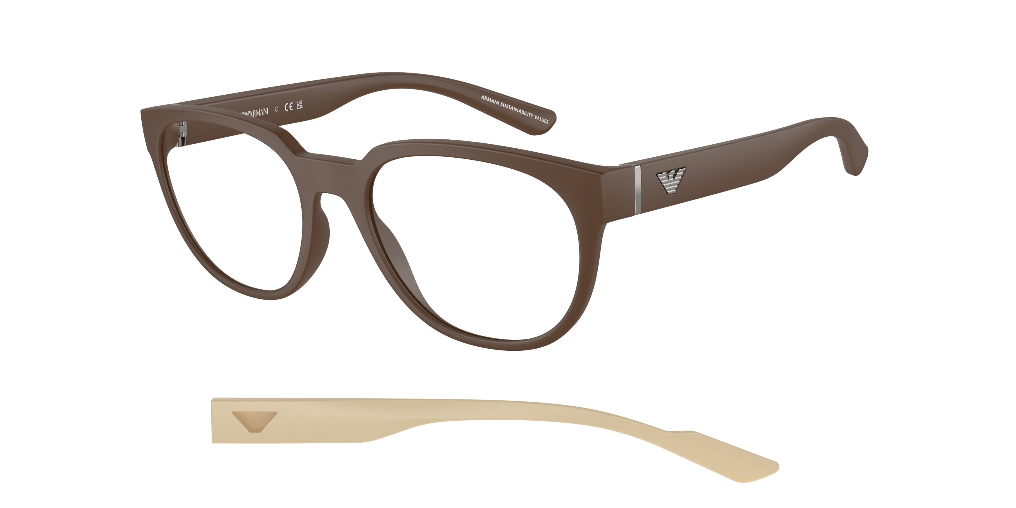 Emporio Armani EA3224 Phantos Eyeglasses  5260-Matte Brown 54-145-19 - Color Map Brown