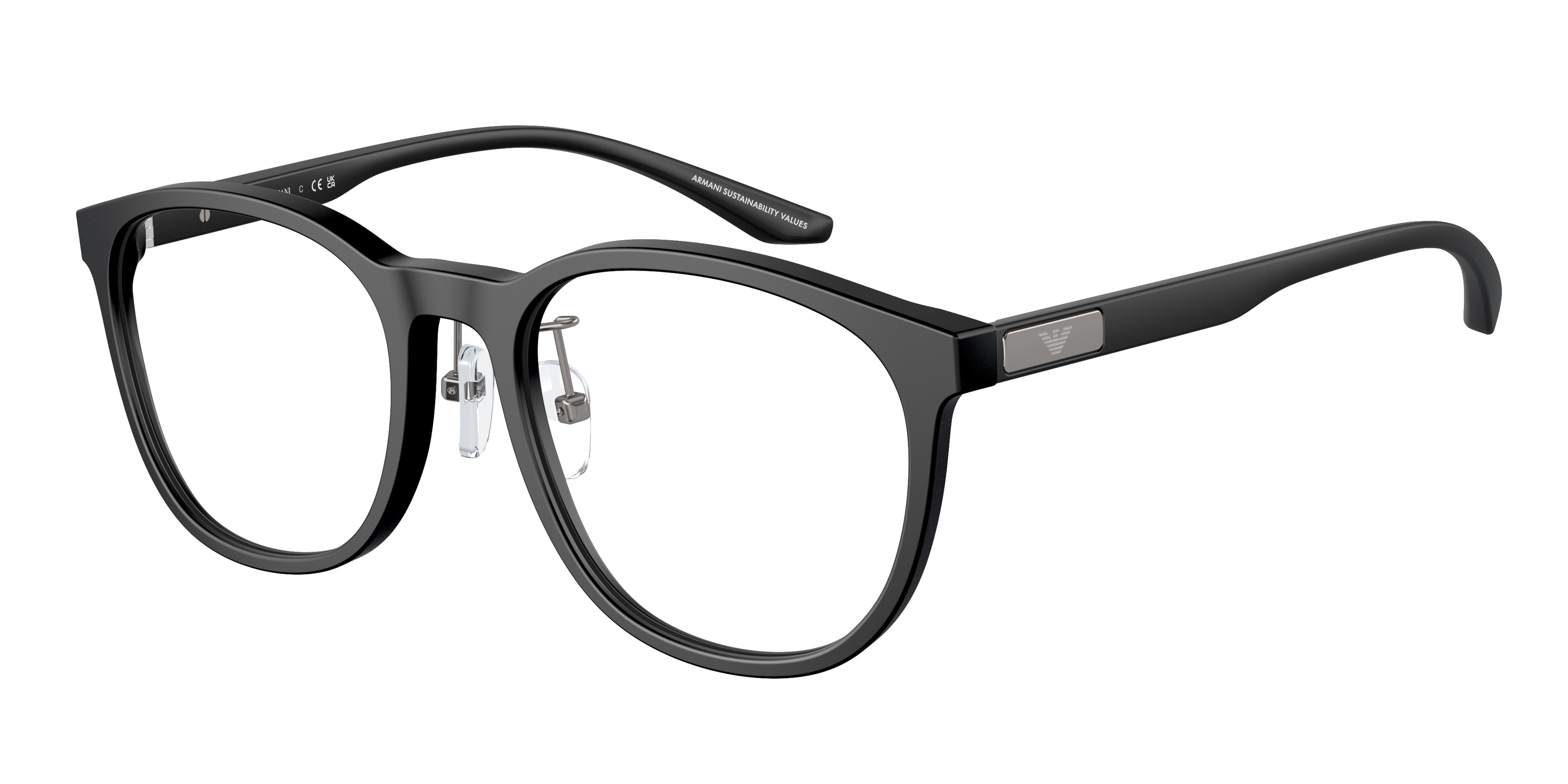 Emporio Armani EA3229F Phantos Eyeglasses 5001-Matte Black 53-145-19 - Color Map Black