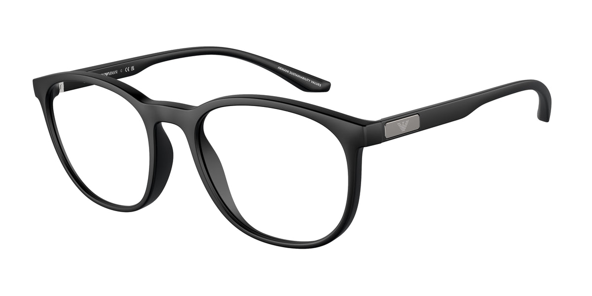 Emporio Armani EA3229 Phantos Eyeglasses 5001-Matte Black 53-145-19 - Color Map Black