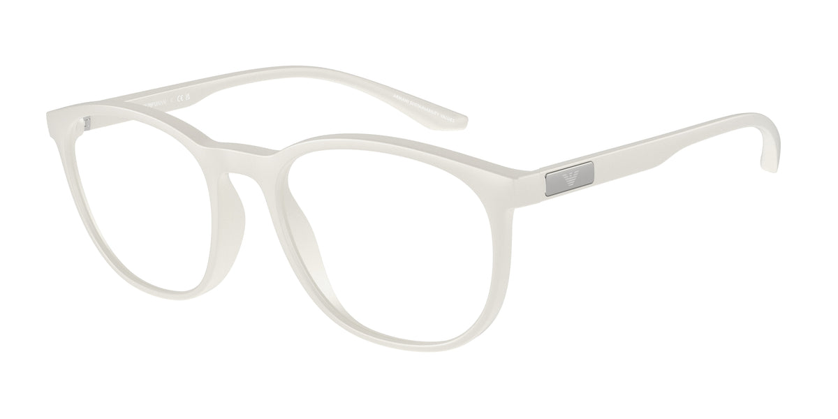 Emporio Armani EA3229 Phantos Eyeglasses 5344-Matte White 51-145-19 - Color Map White