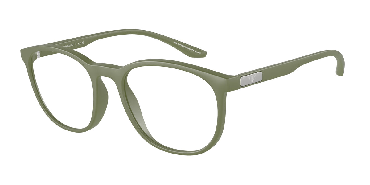 Emporio Armani EA3229 Phantos Eyeglasses 5424-Matte Sage Green 53-145-19 - Color Map Green