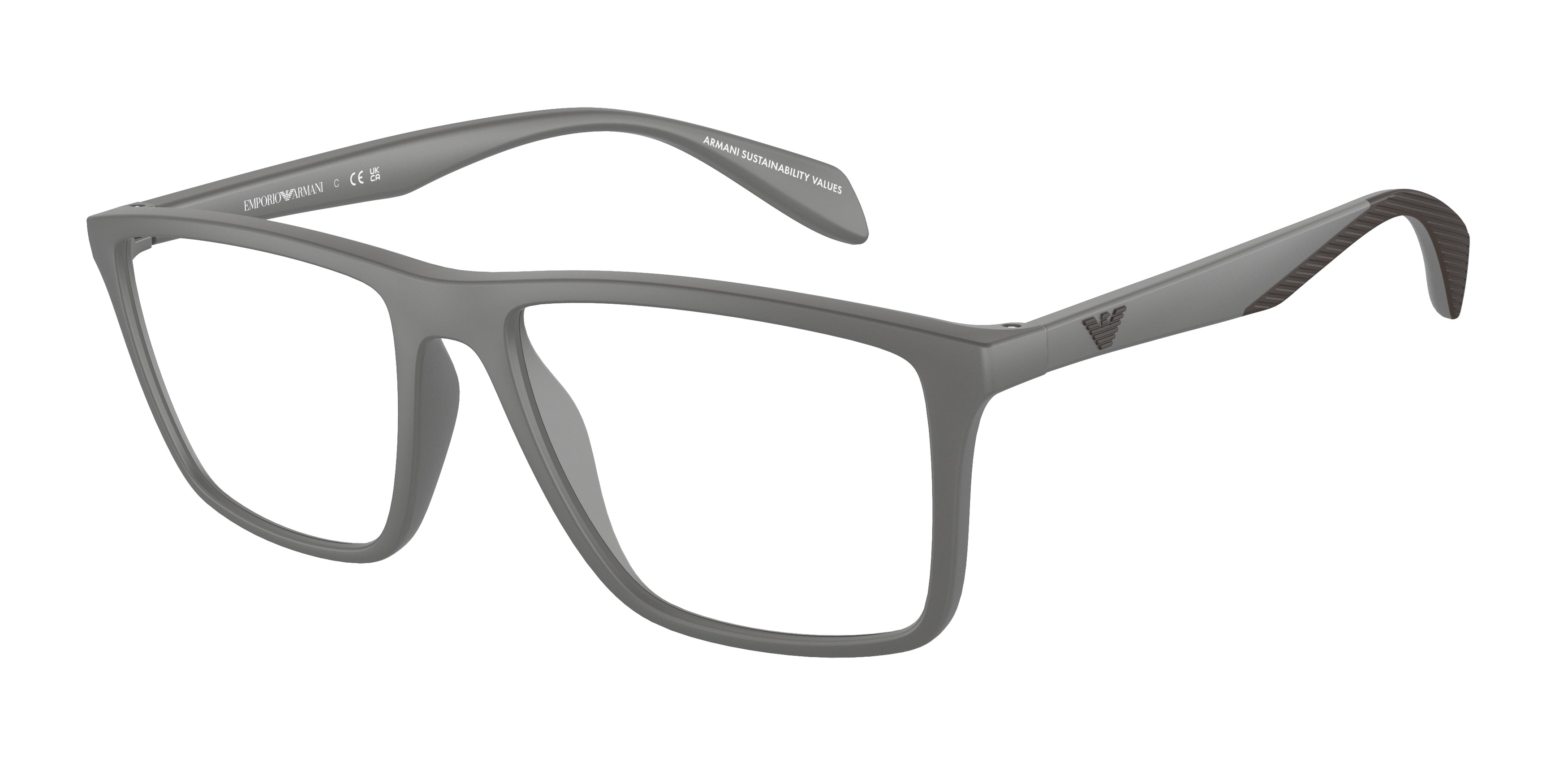 Emporio Armani EA3230 Pillow Eyeglasses 5126-Matte Grey 53-145-17 - Color Map Grey