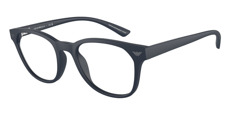 Emporio Armani EA3240U Phantos Eyeglasses 5088-Matte Blue 52-145-20 - Color Map Blue