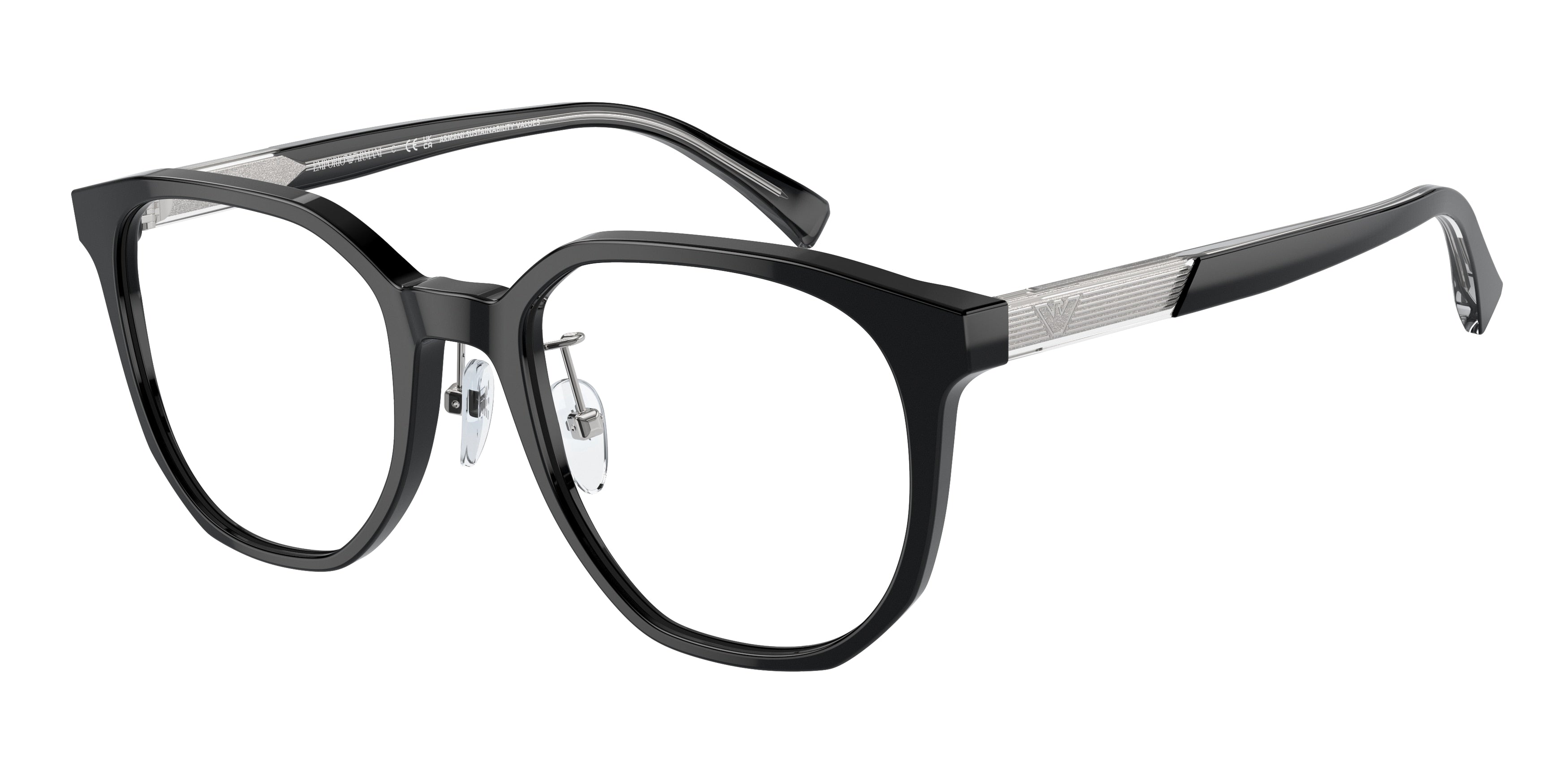 Emporio Armani EA3241D Phantos Eyeglasses 5017-Shiny Black 52-145-20 - Color Map Black