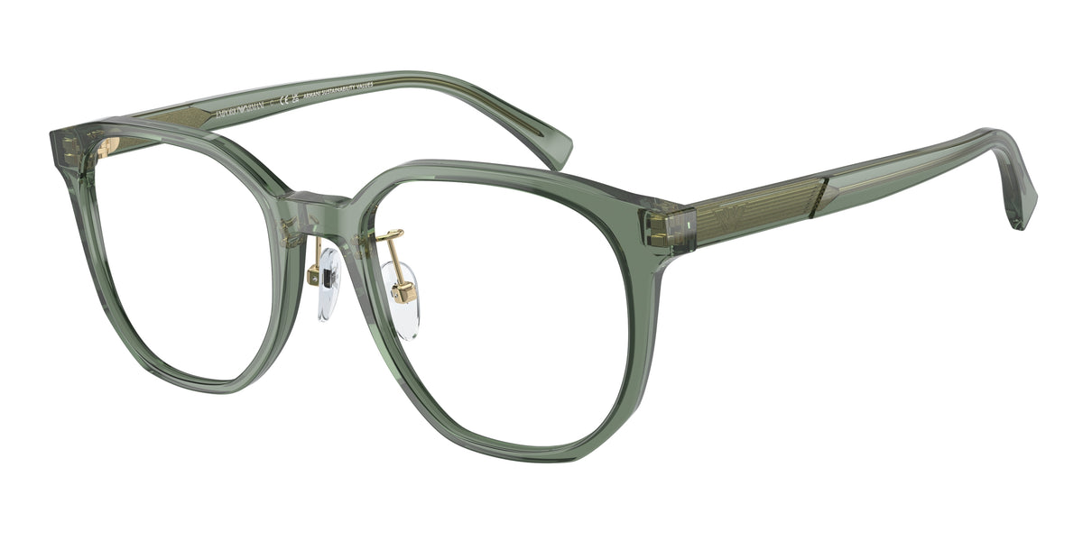 Emporio Armani EA3241D Phantos Eyeglasses 5362-Shiny Transparent Green 52-145-20 - Color Map Green