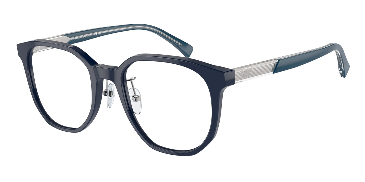 Emporio Armani EA3241D Phantos Eyeglasses 6039-Shiny Blue 52-145-20 - Color Map Blue