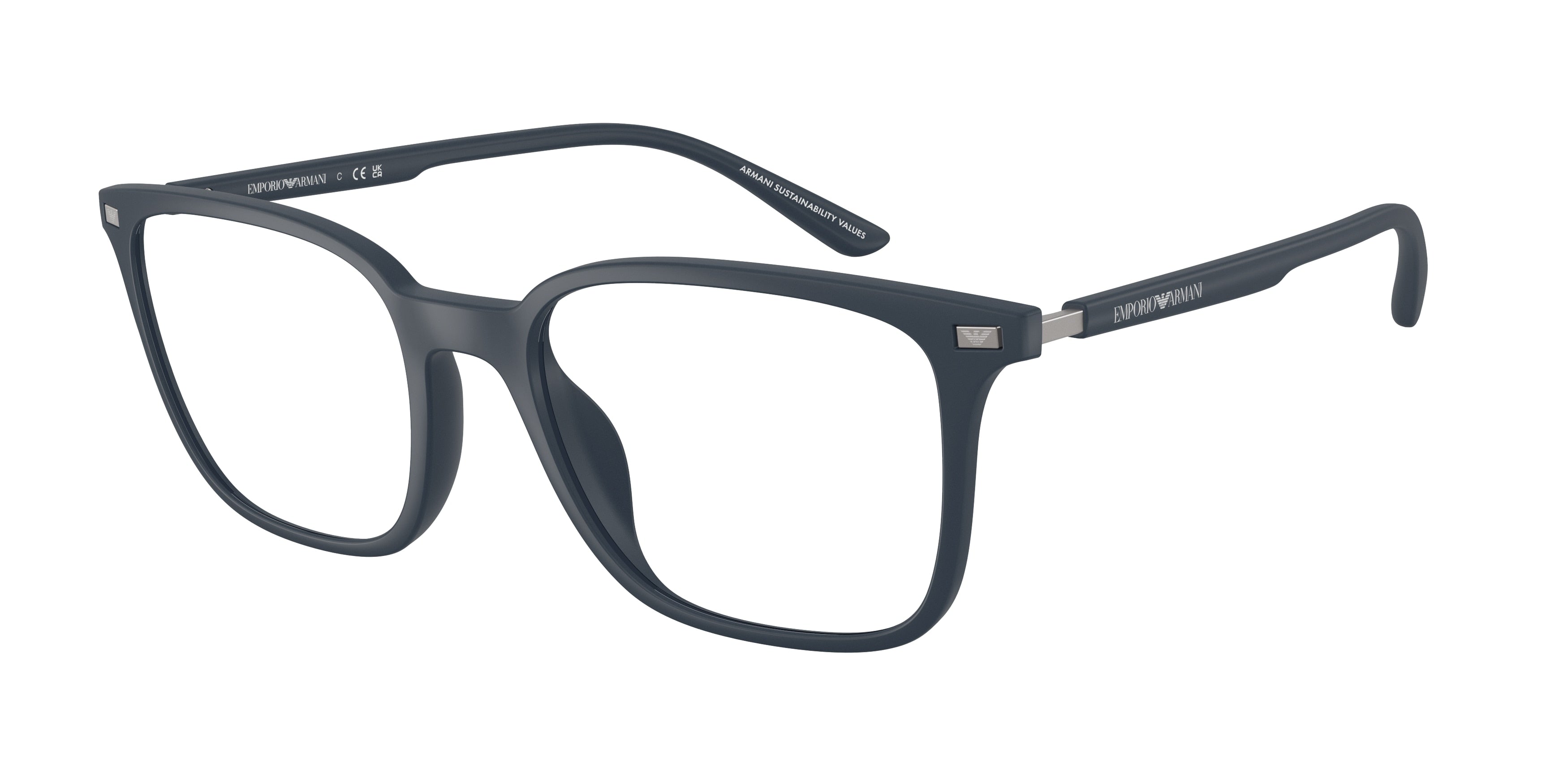Emporio Armani EA3242U Square Eyeglasses 5088-Blue Opaco 54-145-19 - Color Map Blue