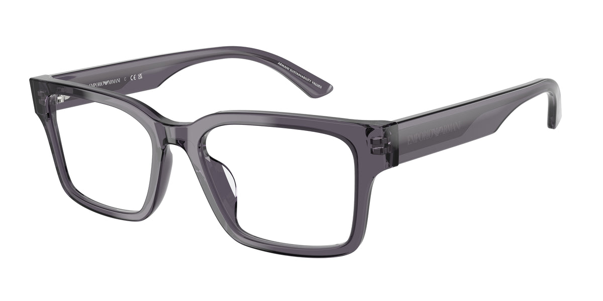 Emporio Armani EA3245U Rectangle Eyeglasses 6106-Transparent Grey 54-140-18 - Color Map Grey